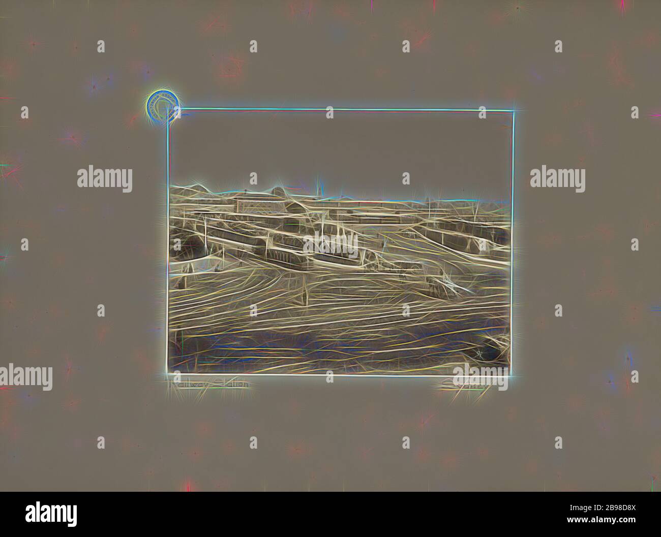 Bahnhof, Charles Bayliss (Australian, 1850 - 1897), Sydney, New South Wales, Australien, 1887, Silberaluminesendruck, 15.6 × 20.3 cm, 1/8 neu gestaltet von Gibon, Design von warmen fröhlichen Leuchten von Helligkeit und Lichtstrahlen Ausstrahlung. × Klassische Kunst neu erfunden mit einem modernen Twist. Fotografie inspiriert von Futurismus, umarmt dynamische Energie der modernen Technologie, Bewegung, Geschwindigkeit und Kultur revolutionieren. Stockfoto