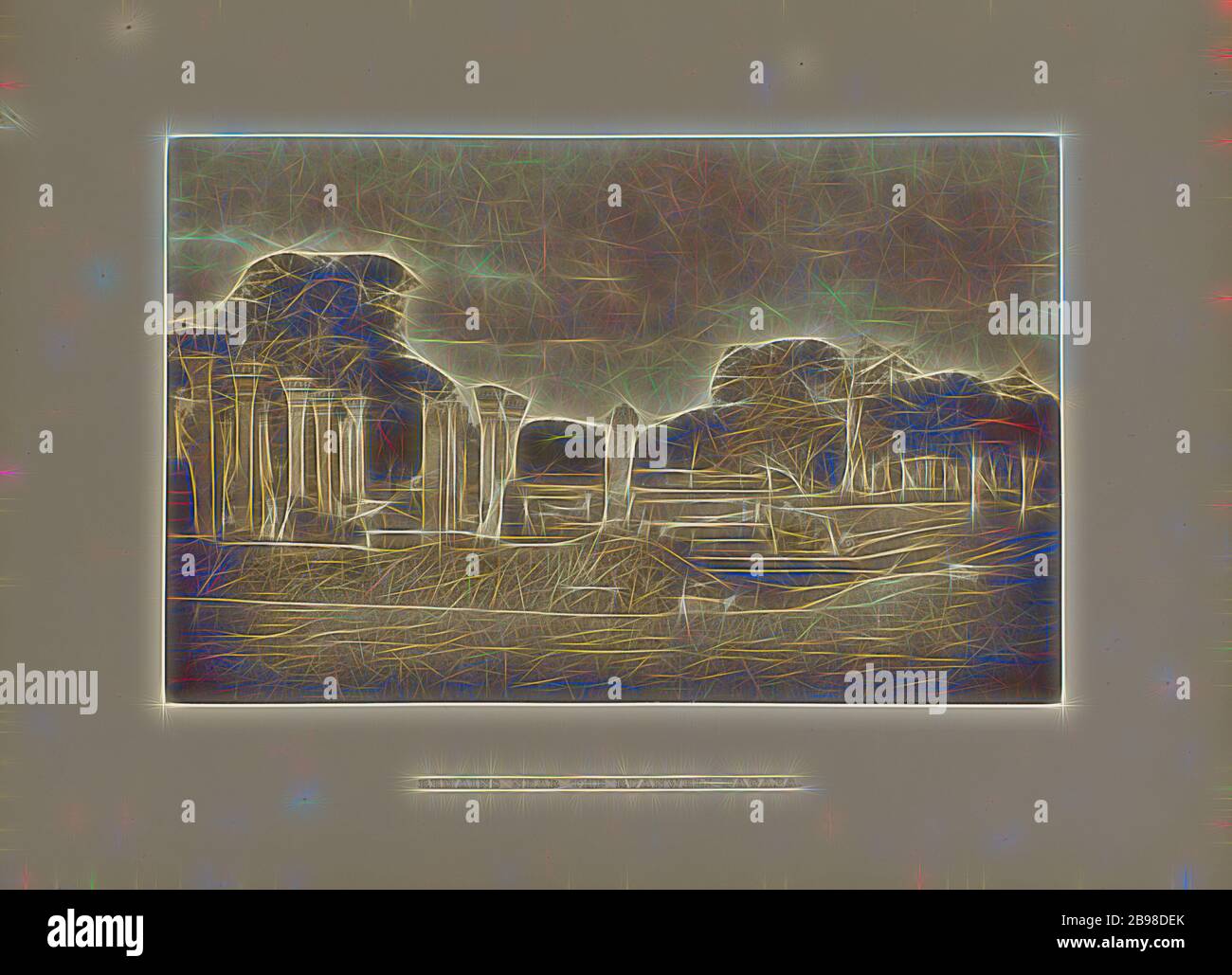 Überreste in der Nähe der Ruanweli Dagaba, Henry W. Cave (Englisch, 1854 - 1913), London, England, 1896, Holzburgtief, 12.3 × 19.4 cm (4 13/16 × 7 5/8 in.), neu gestaltet von Gibon, Design von warmen fröhlich glühenden Helligkeit und Lichtstrahlen Strahlkraft. Klassische Kunst neu erfunden mit einem modernen Twist. Fotografie inspiriert von Futurismus, umarmt dynamische Energie der modernen Technologie, Bewegung, Geschwindigkeit und Kultur revolutionieren. Stockfoto