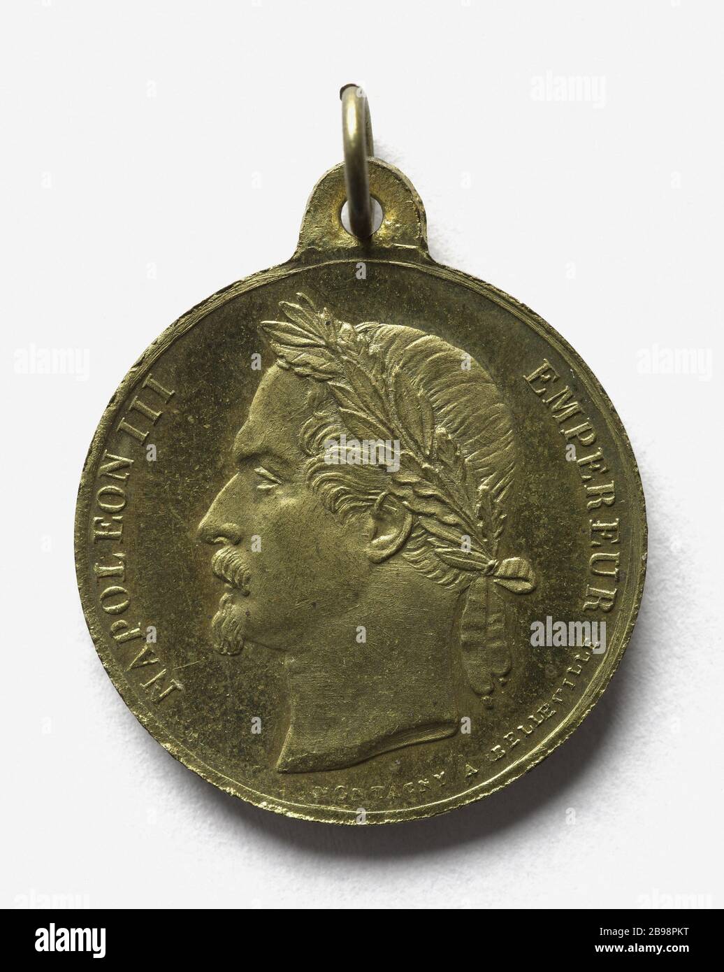 Napoleon III. (1808-1873) proklamierte nach dem Volksentscheid vom 21. Und 22. November (Dummy-Titel) Jean-Pierre Montagny (1789-1882) zum Kaiser 2. Dezember, das er am 2. Médaille de Napoléon III (1808-1873) proclamé empereur le 2 décembre, Suite aus plébiscite des 21 et 22 novembre, im Jahr 1852. Paris, musée Carnavalet. Stockfoto