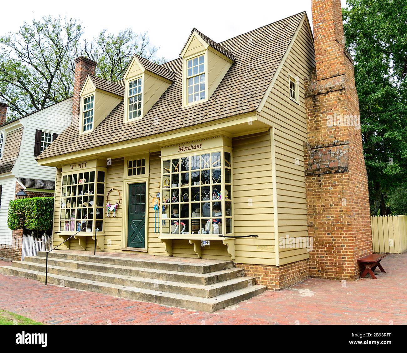 Colonial Williamsburg William Pitt Store. Stockfoto
