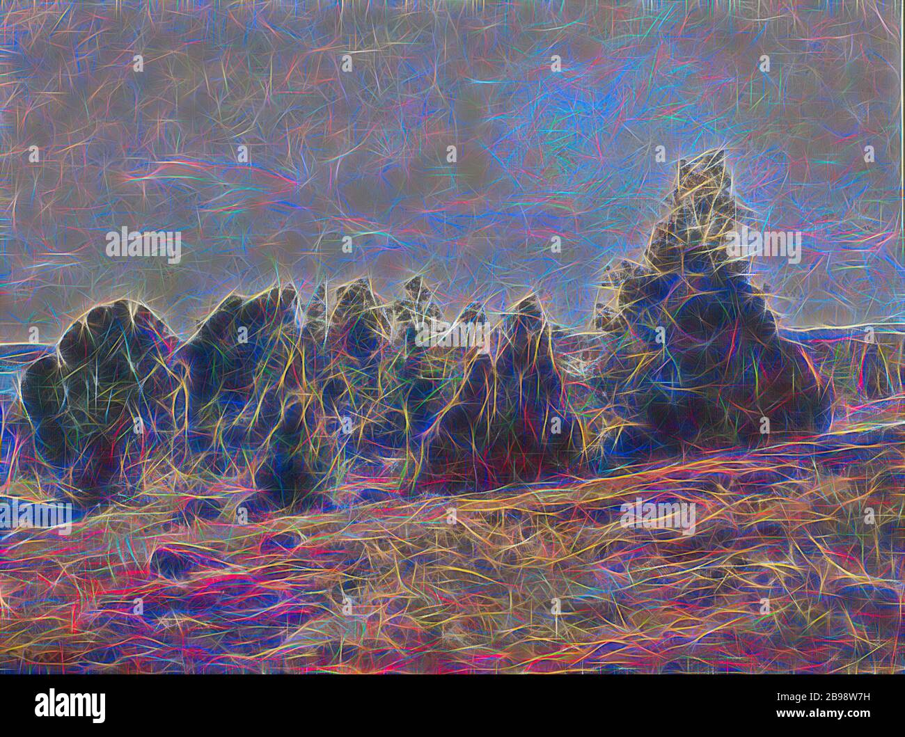 Gottfrid Kallstenius, Gegen Abend, Horsö im Tjust-Archipel, Gemälde, 1932, Öl auf Leinwand, Höhe, 60 cm (23.6 Zoll), Breite, 81 cm (31.8 Zoll), signiert, G. Kallstenius 32, neu gestaltet von Gibon, Design von warmen fröhlichen Leuchten von Helligkeit und Lichtstrahlen Ausstrahlung. Klassische Kunst neu erfunden mit einem modernen Twist. Fotografie inspiriert von Futurismus, umarmt dynamische Energie der modernen Technologie, Bewegung, Geschwindigkeit und Kultur revolutionieren. Stockfoto