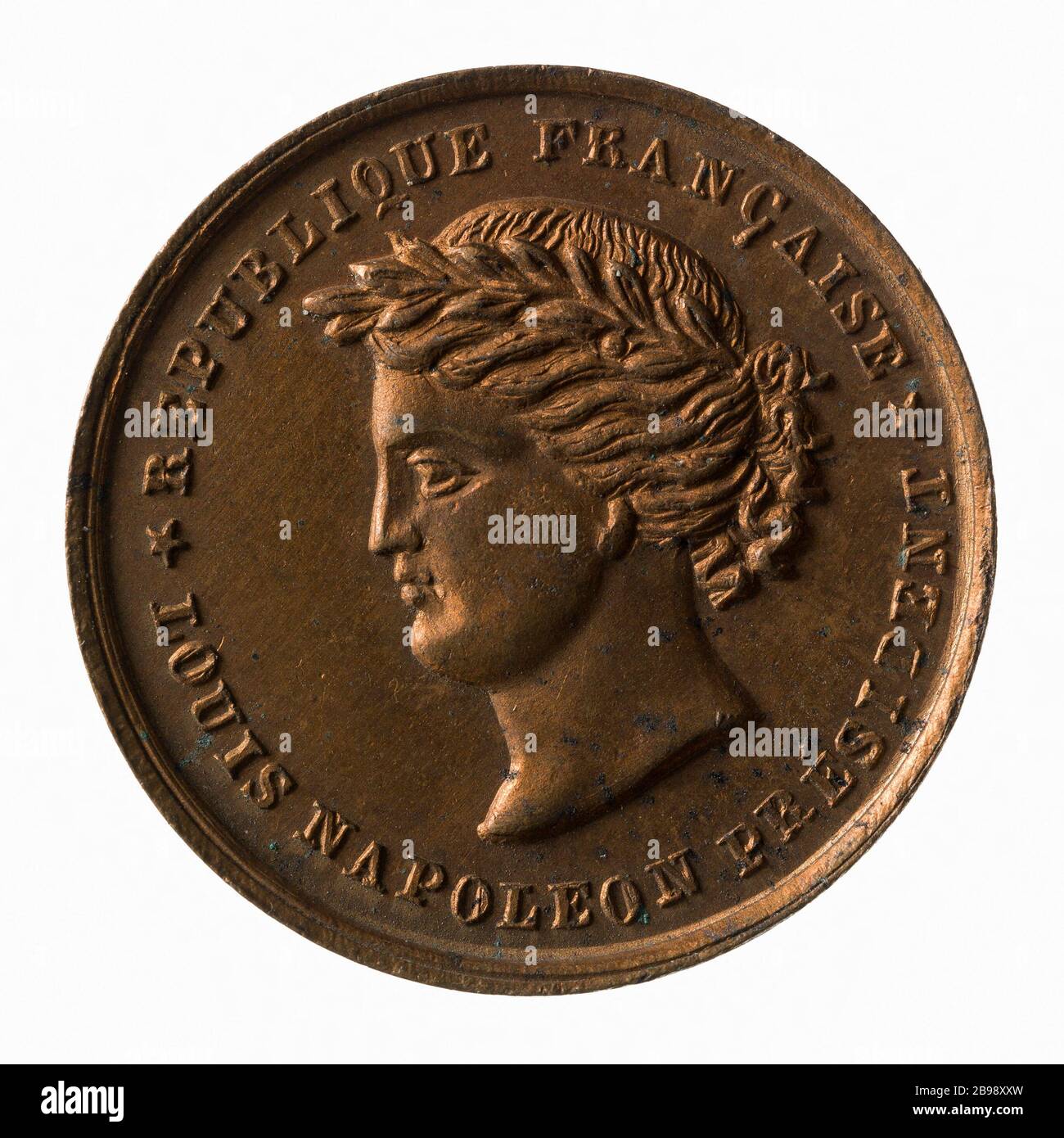 Ehrung der Nationalgarde von Paris, 1848 (Dummy-Titel) Anonyme. Hommage à la Garde nationale de Paris, 1848. Laiton. Paris, musée Carnavalet. Stockfoto