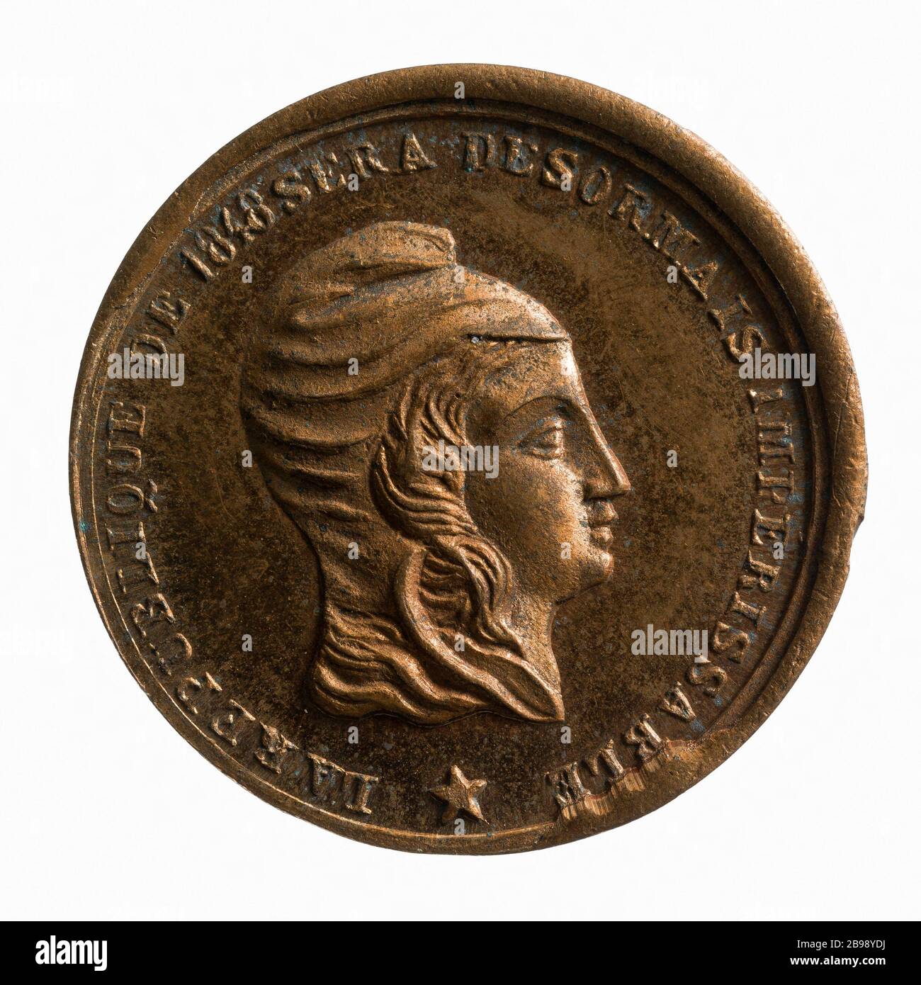 Ehrung der Nationalgarde, 1848 (Dummy-Titel) Anonyme. Hommage à la Garde nationale, 1848. Laiton. 1849. Paris, musée Carnavalet. Stockfoto