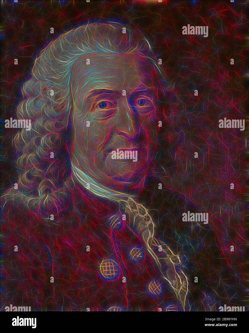 Nach Alexander Roslin, Carl von Linné, Karl von Linné, 1707-1778, Gemälde, 1827, Öl, Höhe, 23 cm, Breite, 18 cm, signiert, von Gibon neu gestaltet, Entwurf von warmen fröhlichen Leuchten von Helligkeit und Lichtstrahlen Ausstrahlung. Klassische Kunst neu erfunden mit einem modernen Twist. Fotografie inspiriert von Futurismus, umarmt dynamische Energie der modernen Technologie, Bewegung, Geschwindigkeit und Kultur revolutionieren. Stockfoto