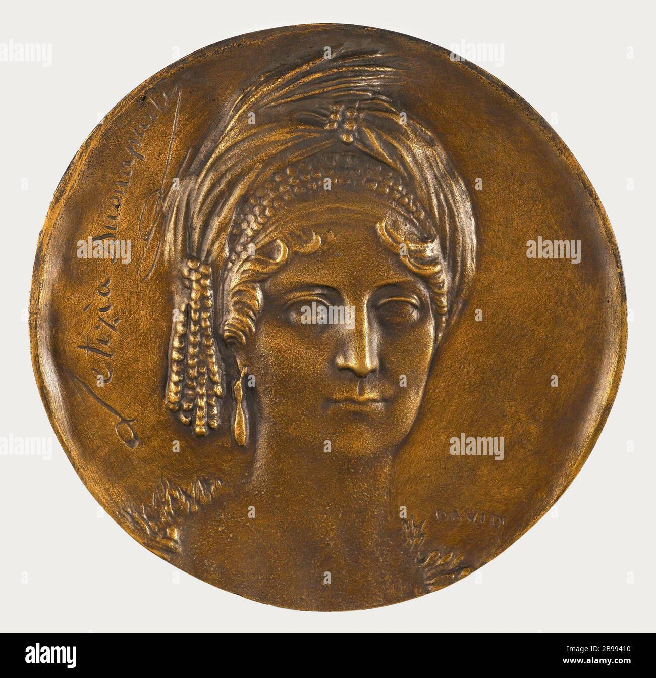 PORTRÄT DE MARIE-Laetizia Ramolino BONAPARTE (1750-1836) David d'Angers (1788-1856). Portrait de Marie-Laetizia Ramolino Bonaparte (1750-182). Bronze, Fonte au sable. XIXème siècle. Paris, musée Carnavalet. Stockfoto