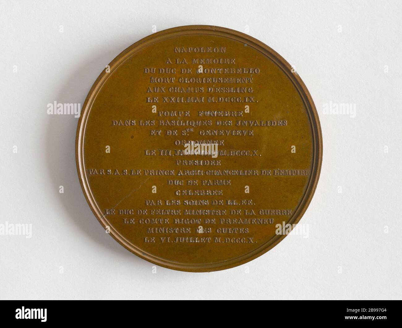 PUMPE FUNEBRE VON MARSCHALL LANNES, 6. Juli 1810 André Galle (1761-1844). "Pompe funèbre du maréchal Lannes, 6 Juillet 1810". Bronze. 1810. Paris, musée Carnavalet. Stockfoto