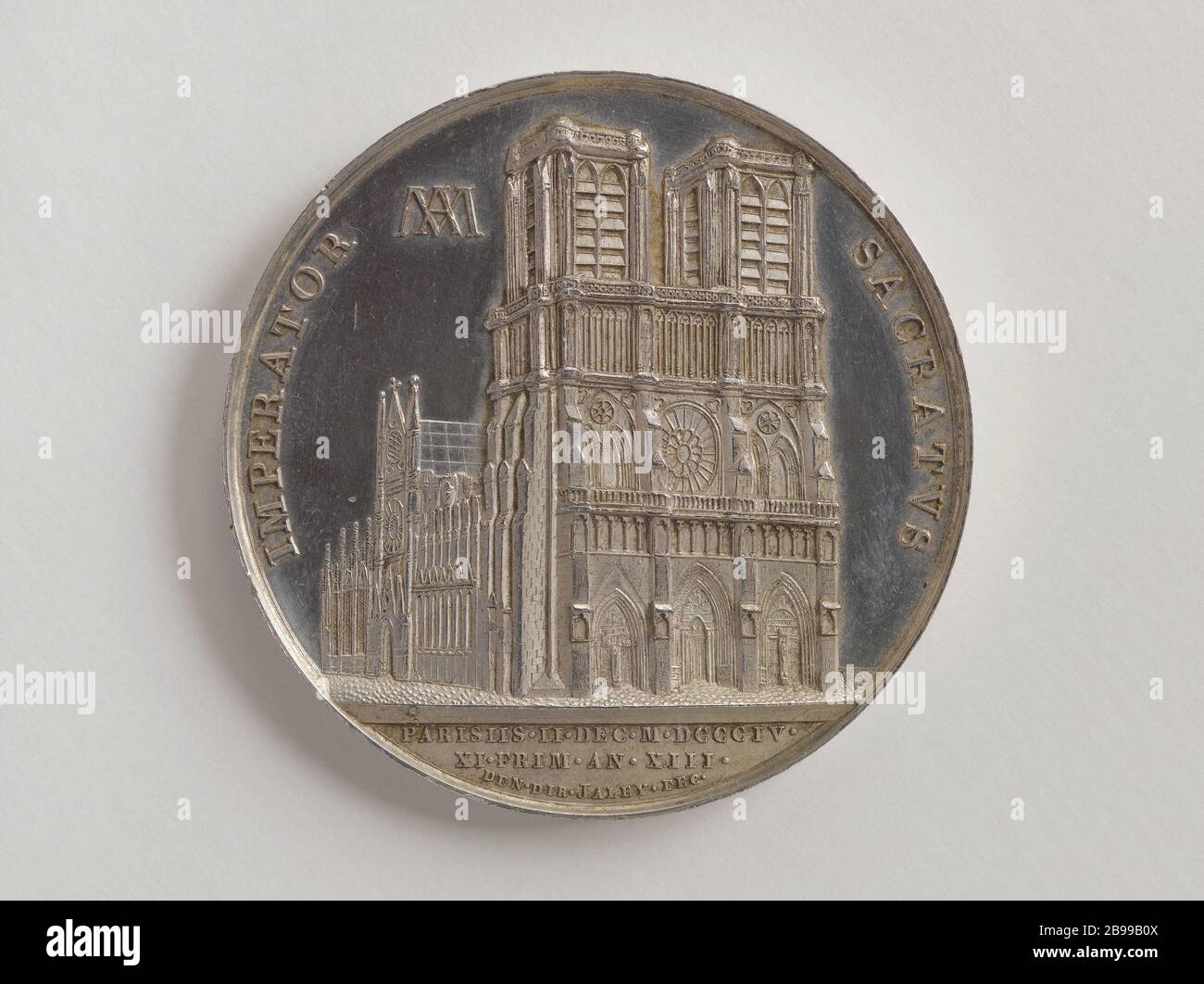 Pius VII OUR LADY OF PARIS, 2. Dezember, 1804 Jean-Pierre Droz (1746-1823) et Louis Jaley (1763-1838). Pie VII à Notre-Dame de Paris, 2 décembre, 1. Argent. Im Jahr 1804. Paris, musée Carnavalet. Stockfoto