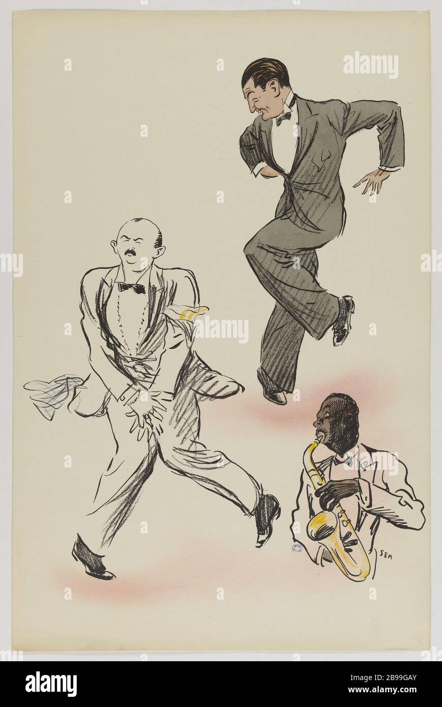 ALBUM WHITE BOTTOMS VON SEM (PL 38) SEM (23-1934). "Album White Bottoms by SEM (pl 38)". Lithographie en couleur. Paris, musée Carnavalet. Stockfoto