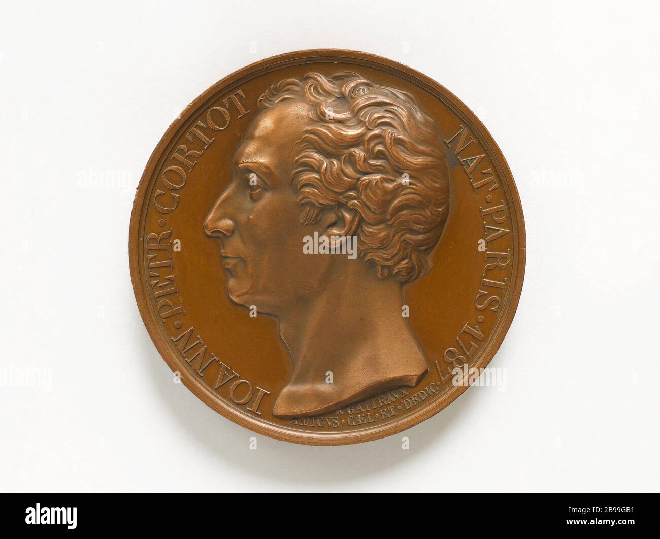 Jean-Pierre Cortot (1787-1843), französischer Bildhauer Jacques-Edouard Gatteaux (1788-1881). Jean-Pierre Cortot (1787-1843), Sculpteur français. Bronze. Paris, Musée Carnavalet. Stockfoto
