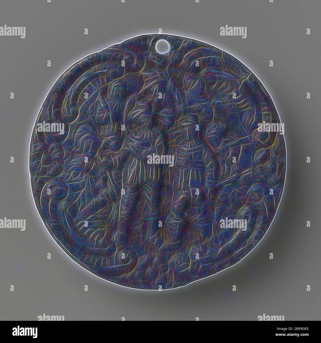 Das Hauptmotiv der Nachtwache, runde Bleiplatte mit dem Hauptmotiv aus Rembrandts 'Nächtsuhr' im Relief., c. 1899 - c. 1999, d 4.7 cm × w 19 gr, neu gestaltet von Gibon, Design von warmen fröhlich glühen von Helligkeit und Lichtstrahlen Ausstrahlung. Klassische Kunst neu erfunden mit einem modernen Twist. Fotografie inspiriert von Futurismus, umarmt dynamische Energie der modernen Technologie, Bewegung, Geschwindigkeit und Kultur revolutionieren. Stockfoto
