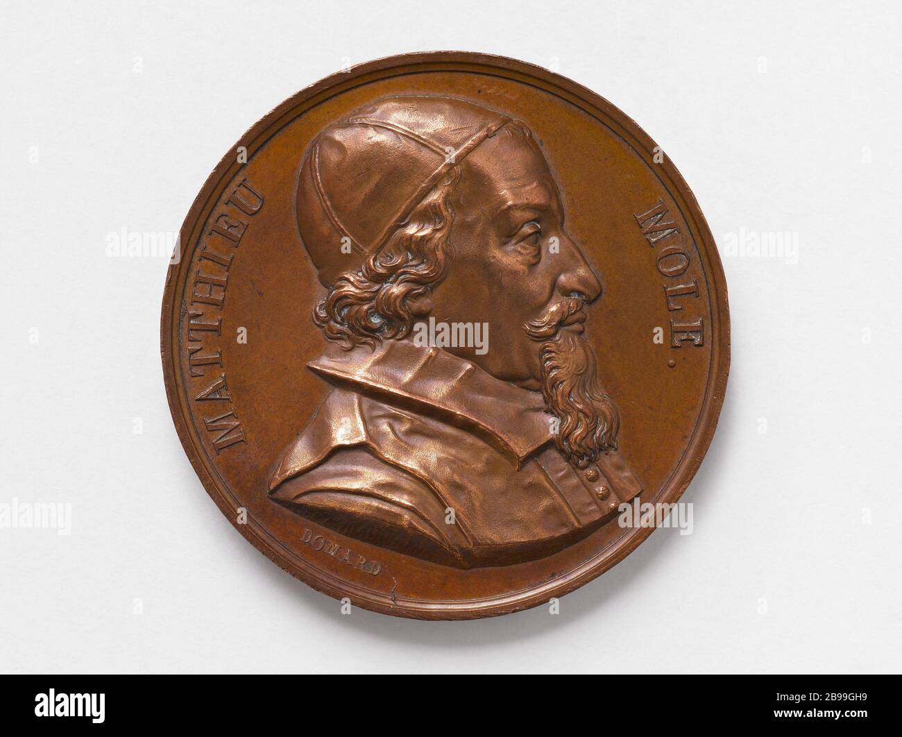 Mathieu Molé (1584-1656), erster präsident des Pariser parlaments und Siegelbewahrer Frankreichs (1651-1656), 181 Joseph-François Domard (1792-1858). Mathieu Molé (1584-1656), Premier président du parlement de Paris et Garde des sceaux de France (1651-1656), 1981. Bronze. Paris, musée Carnavalet. Stockfoto