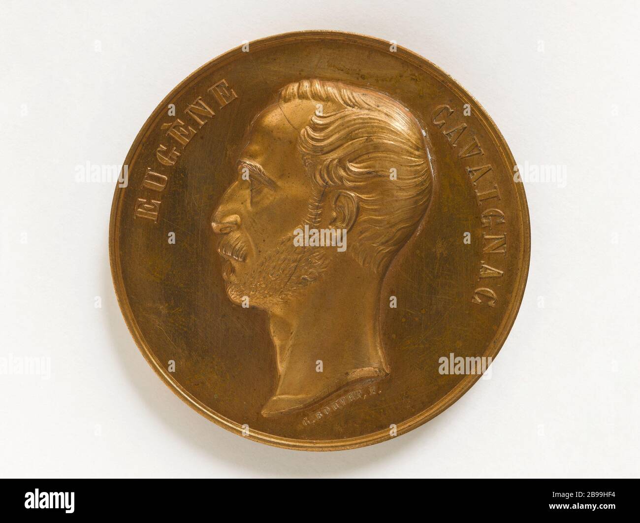 Louis Eugène Cavaignac (1802-1857), General und Politiker, Gouverneur von Algerien (1848), Vorsitzender des Ministerrates, der für die Exekutive zuständig ist (1848) 1848 Louis-Charles Bouvet (1808-1887). Louis Eugène Cavaignac (1802-1857), général et homme politique, gouverneur d'Algérie (1848), président du Conseil des ministres chargé du pouvoir exécutif (1848), 1848. Bronze. Paris, Musée Carnavalet. Stockfoto