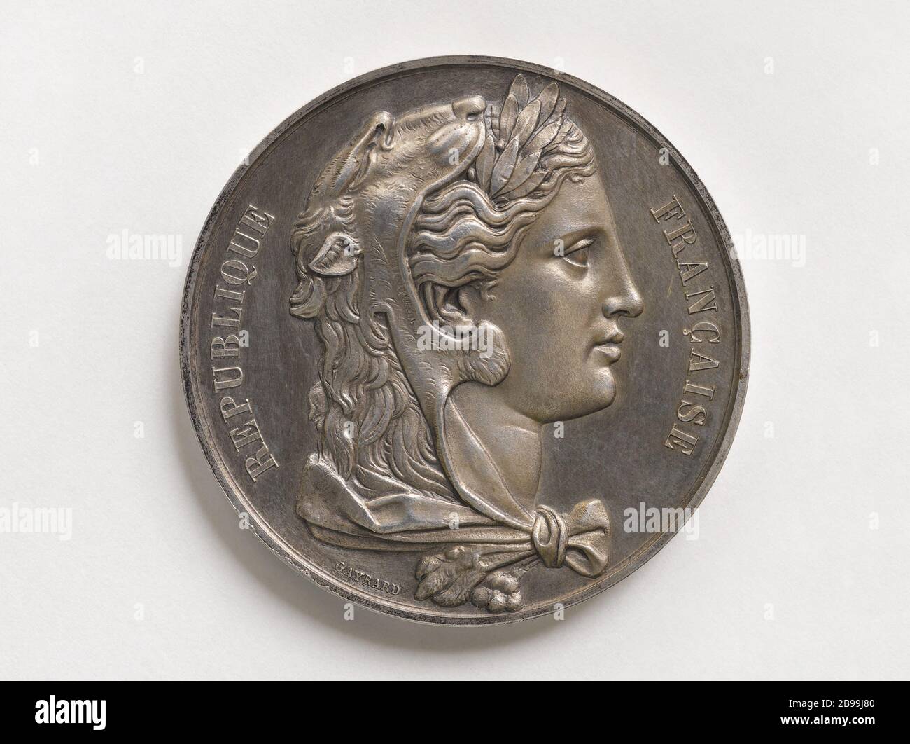 MP Medal of Charles Floquet (1828-1896), Member of the seine, 1881 Raymond Gayrard (1777-1858). Médaille de député de Charles Floquet (1828-1896), député de la seine. Argent, 1881. Paris, musée Carnavalet. Stockfoto