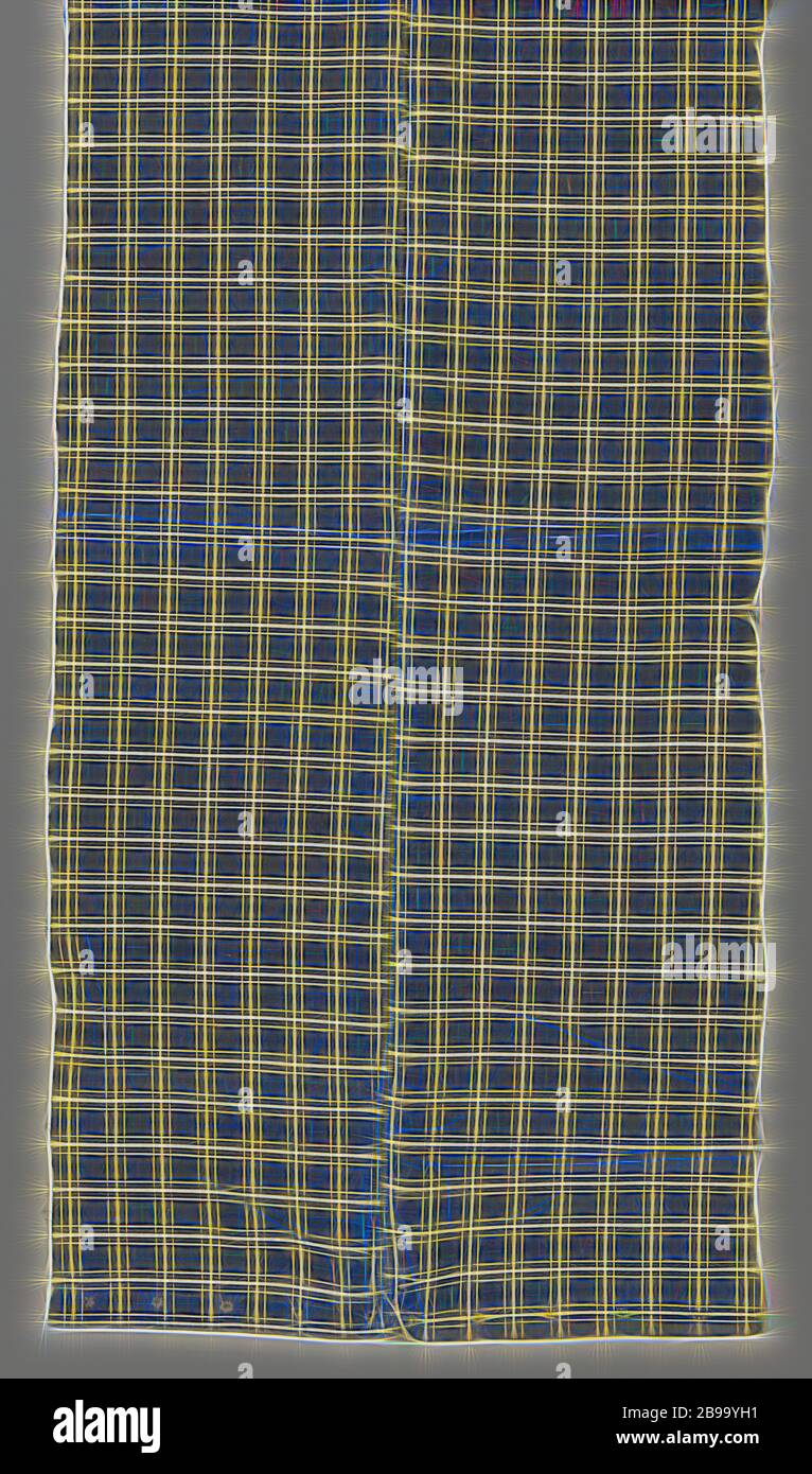 Fragment eines Baumwollbettstückes, blau mit weißem Diamanten., anonym, Niederlande (möglicherweise), c. 1800 - c. 1950, Baumwolle (Textil), H 220 cm × B 48.5 cm, neu gestaltet von Gibon, Design von warmen fröhlich glühen von Helligkeit und Lichtstrahlen Ausstrahlung. Klassische Kunst neu erfunden mit einem modernen Twist. Fotografie inspiriert von Futurismus, umarmt dynamische Energie der modernen Technologie, Bewegung, Geschwindigkeit und Kultur revolutionieren. Stockfoto