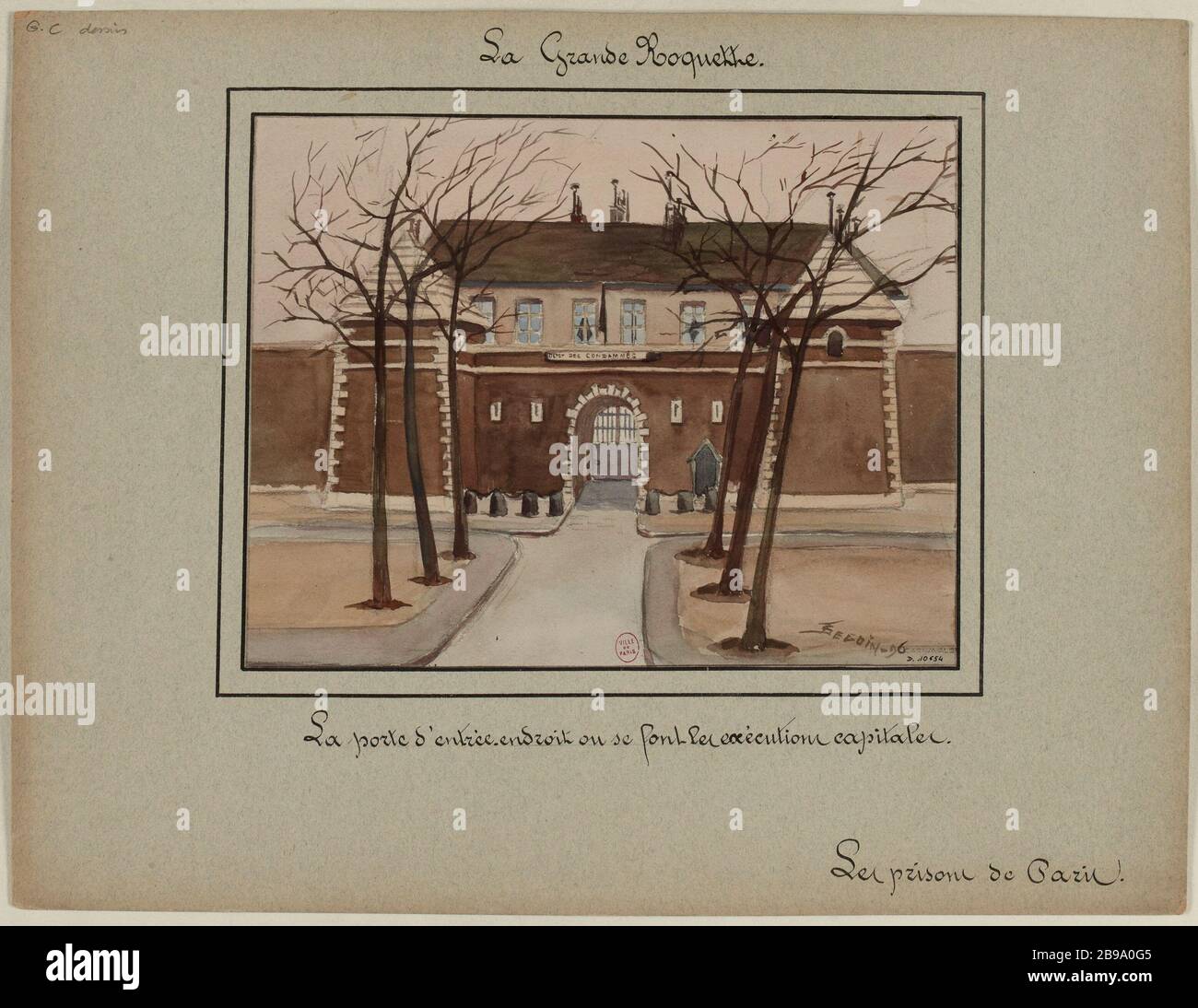 [Die Gefängnisse von Paris] die große Roquette, die Haustür. Wo ist die Todesstrafe Stockfoto