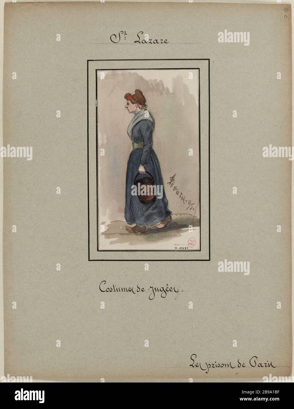 [Die Gefängnisse von Paris] Gefängnis Saint-Lazare; Kostüm beurteilt Stockfoto