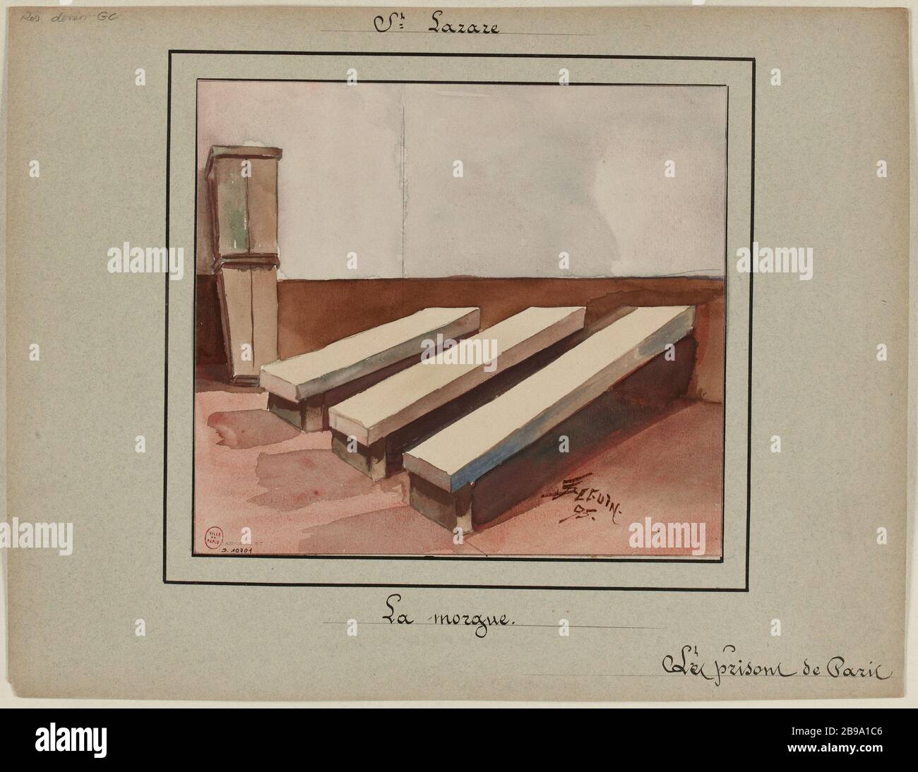 [Die Gefängnisse von Paris] Gefängnis Saint-Lazare; die Leichenhalle Stockfoto