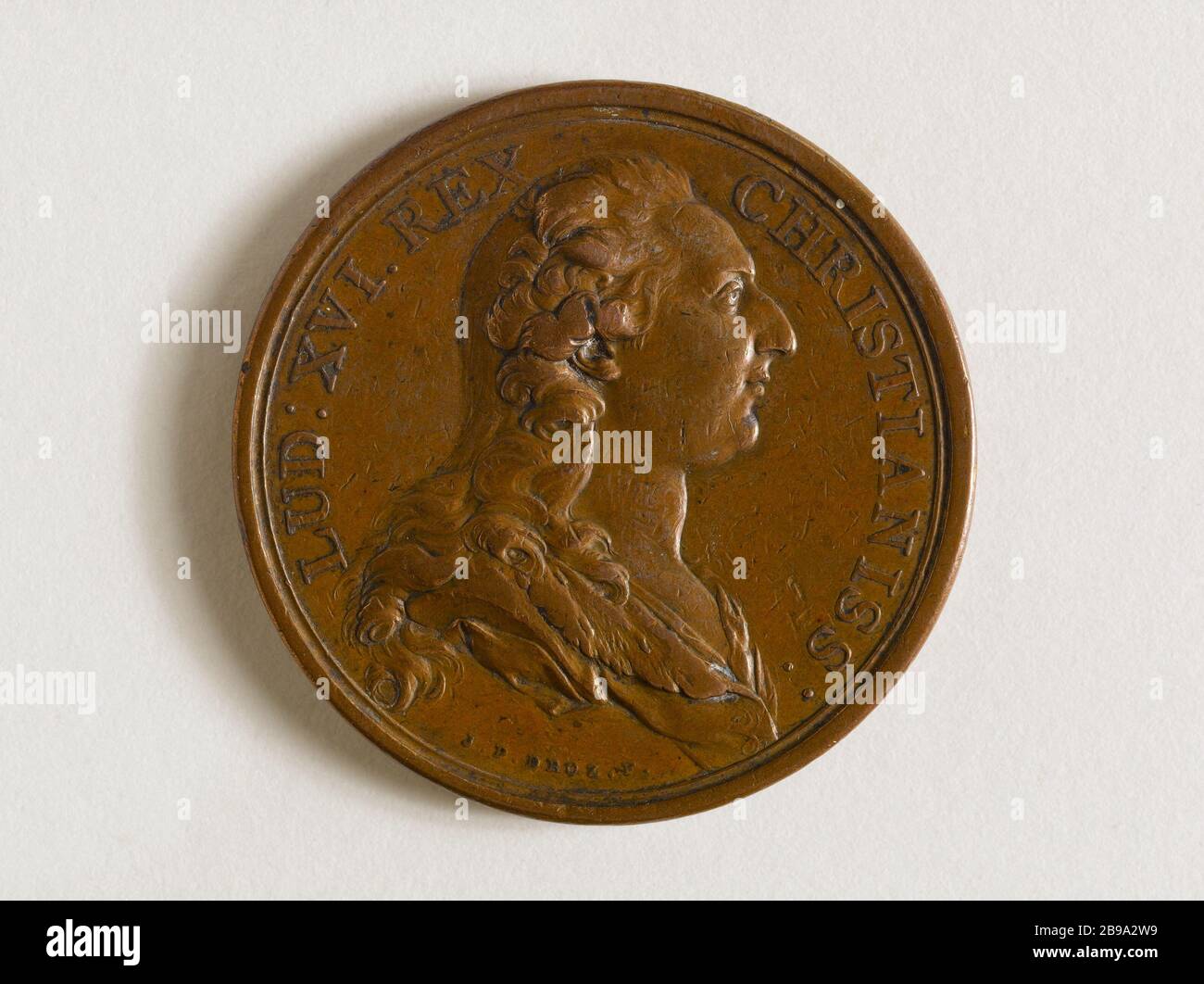 LUDWIG XVI. / AUF SAINTE-CATHERINE, 20 AOUT 1783 JEAN-PIERRE DROZ (1746-1823). "Louis XVI / marché Sainte-Catherine, 20 août 1783". Médaille, 1783. Paris, musée Carnavalet. Stockfoto
