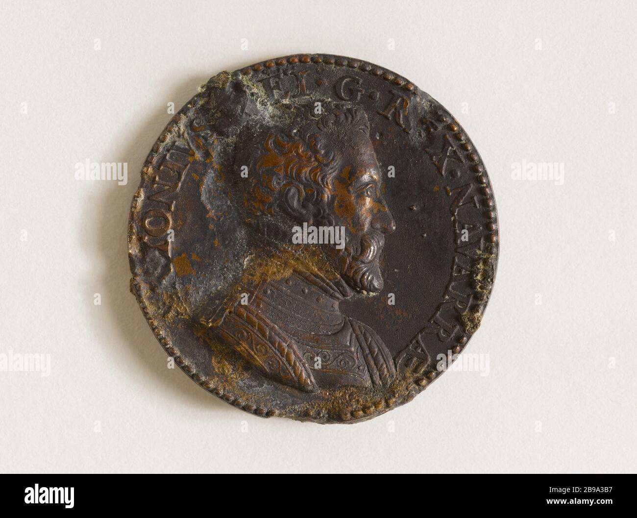 ANTOINE DE BOURBON, KÖNIG VON NAVARRA ANONYME. 'Antoine de Bourbon, roi de Navarre'. Médaille, 1560. Paris, musée Carnavalet. Stockfoto