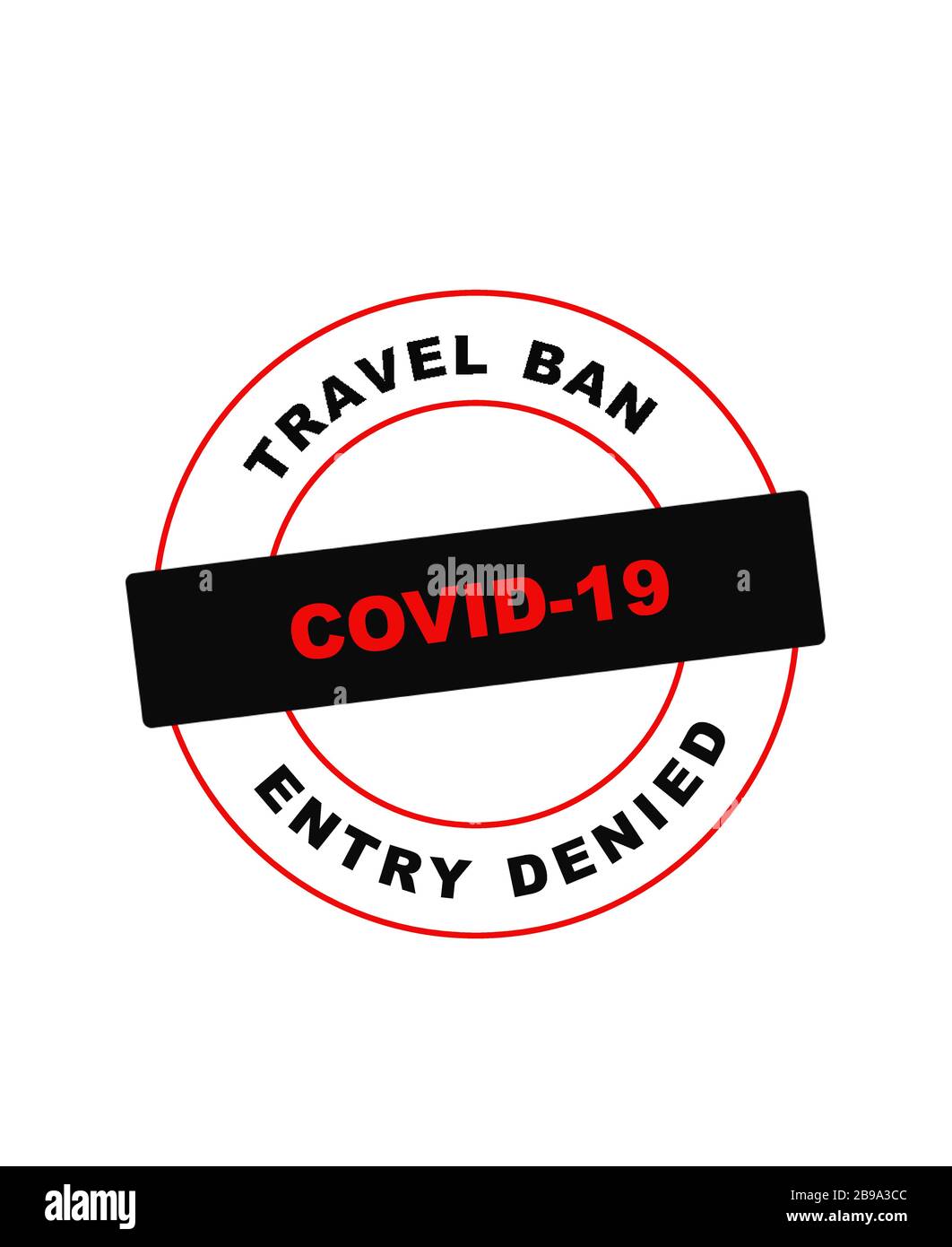 Vektorbild zum Verbot von Reisen und zur Kontrolle der Coronavirus Pandemie 2020 Stock Vektor