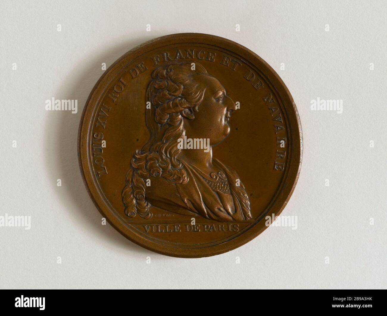 LUDWIG XVI./PONT LOUIS XVI. Benjamin Duvivier (1730-1819). "Louis XVI/pont Louis XVI". Médaille, 1789. Paris, musée Carnavalet. Stockfoto