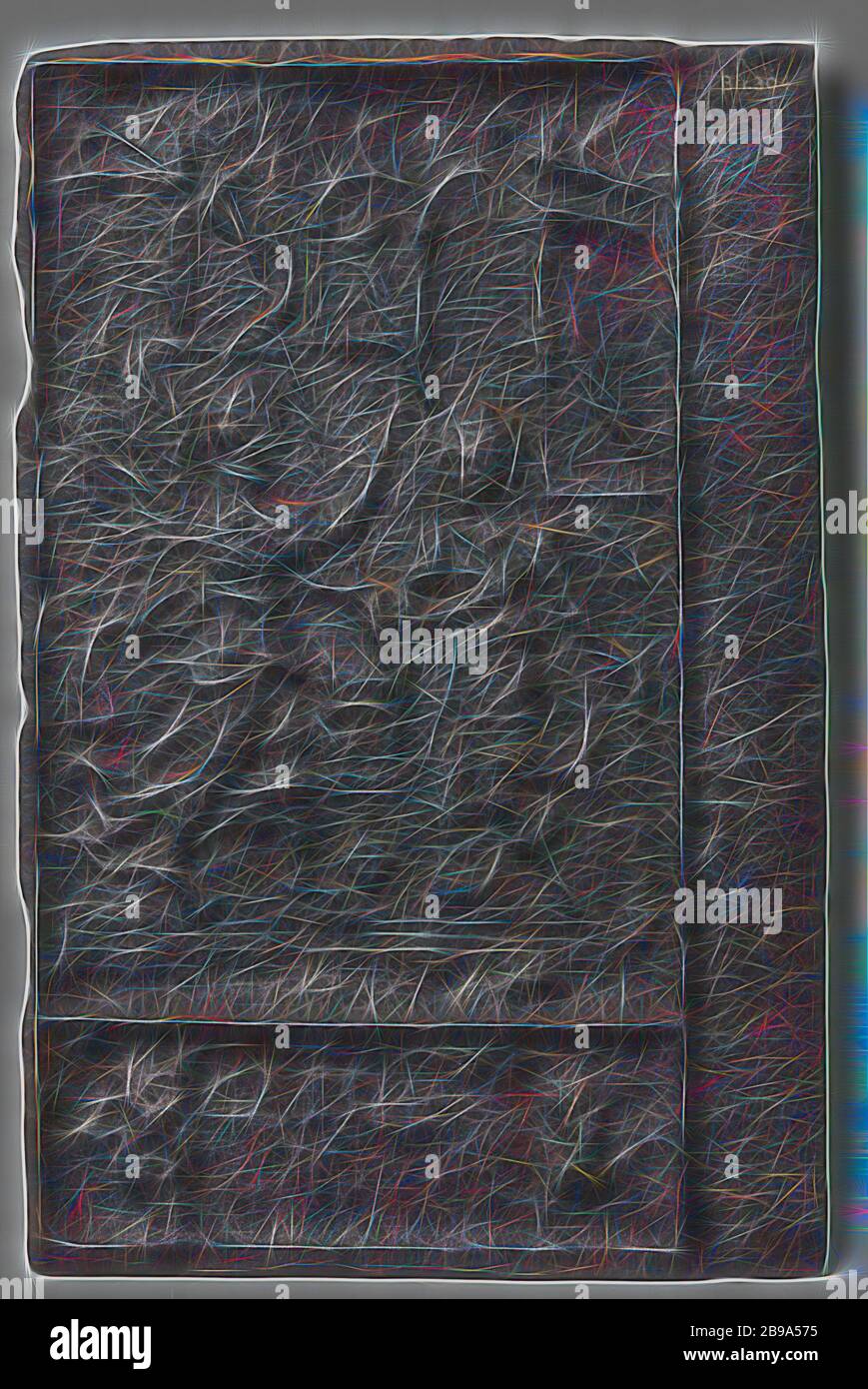 Heizplatte mit der Verkündigung, Heizplatte aus Gusseisen, in zwei Zonen unterteilt. Im oberen Bereich gibt es eine Darstellung der Verkündigung, in der der Engel auf der linken Seite Maria ihre Schwangerschaft verkündete. Ein paar Bögen sind oben in der Szene zu sehen, unter einem davon ist eine Vase mit einer Lilie. Die untere Zone hat eine Kartusche mit Inschrift: GABRIEL, die Verkündigung: Maria, in der Regel lesen, wird von dem Engel besucht (manchmal eine Frau hört das Gespräch), anonym, Deutschland, c. 1575 - c. 1625, Eisen (Metall), Gründung, H 57.0 cm × B 36.0 cm × B 16 kg, neu gestaltet von Gibon, des Stockfoto