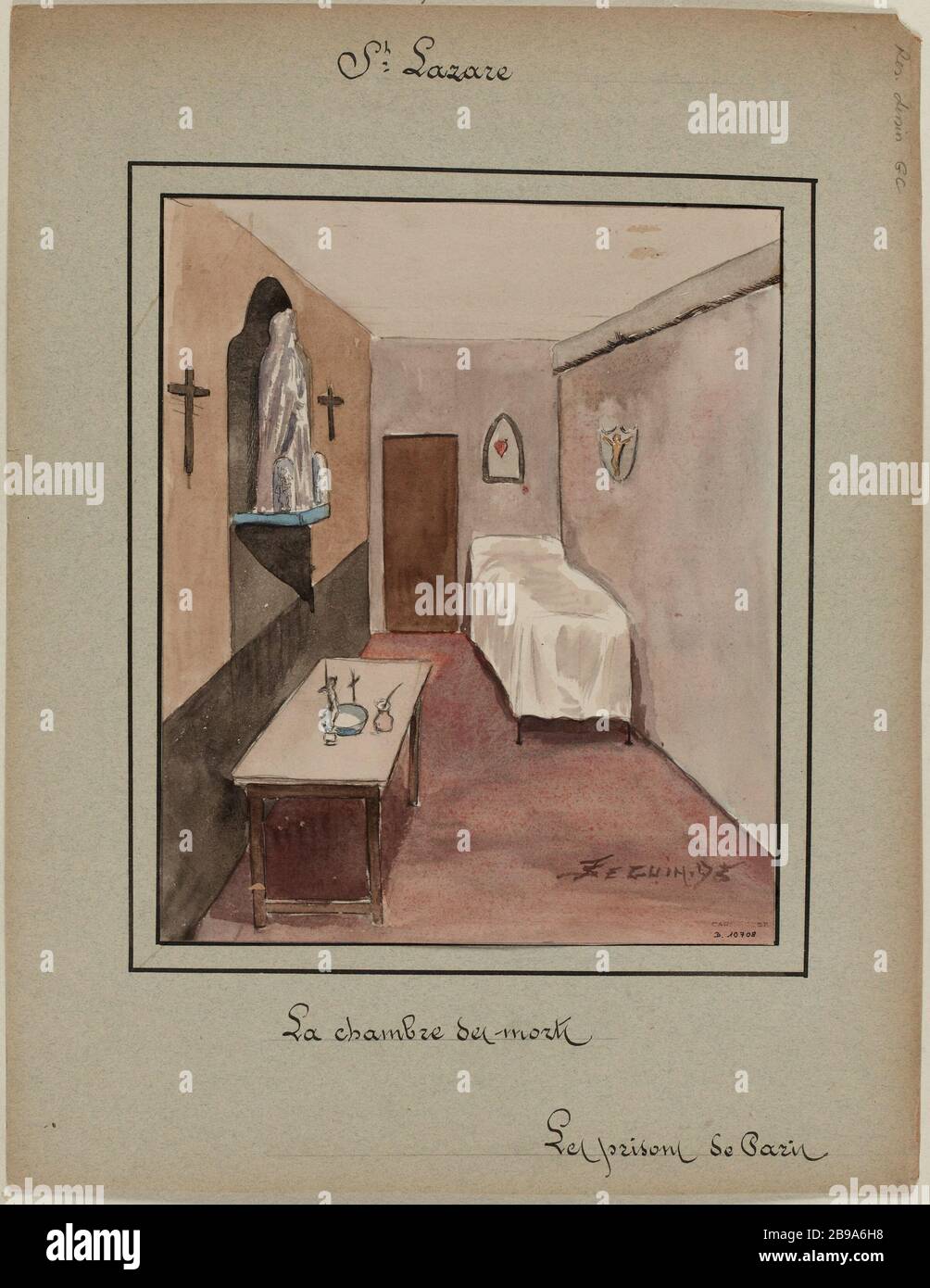Die Gefängnisse von Paris; Gefängnis Saint-Lazare; das Zimmer der Toten Stockfoto