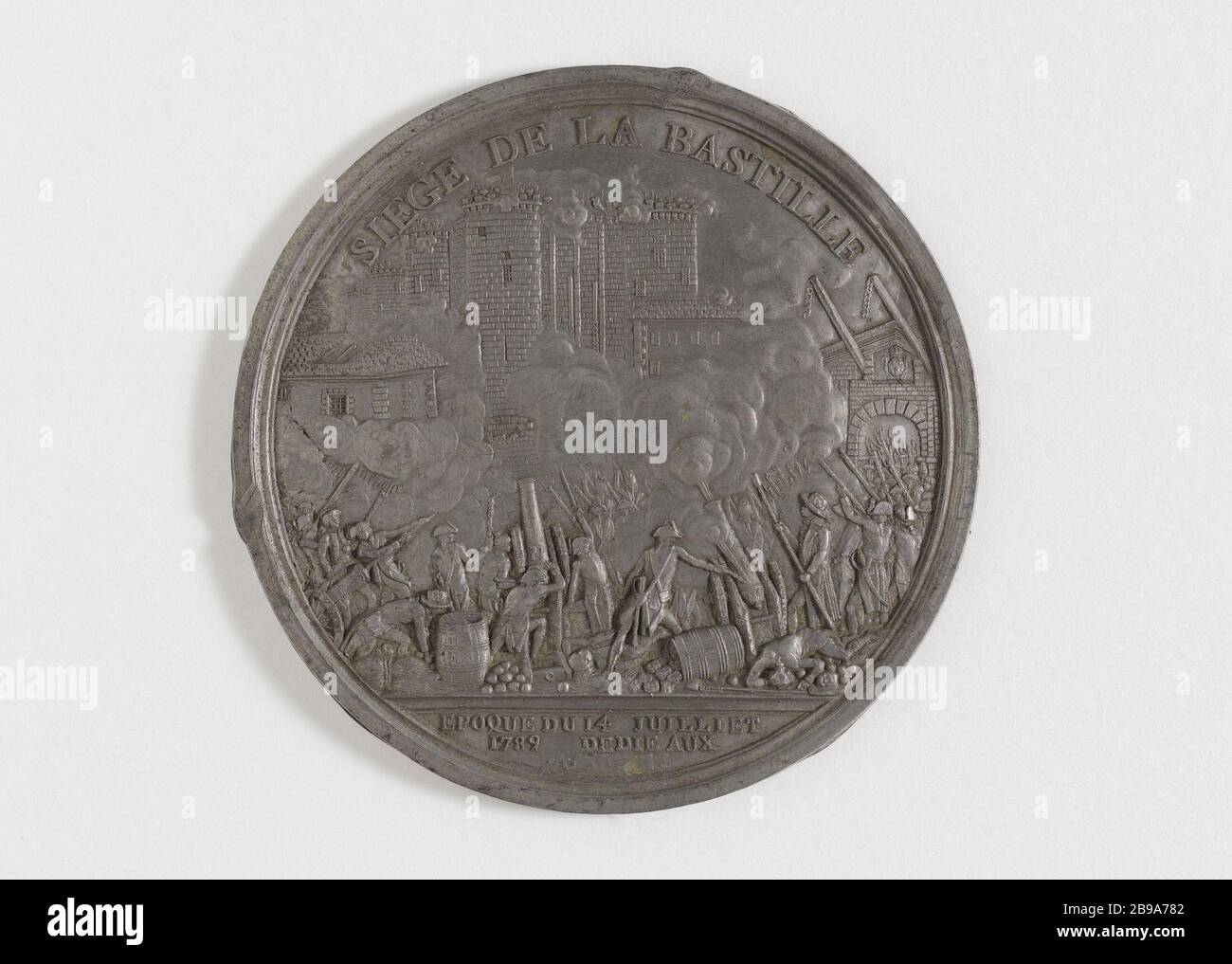 AUFNAHME DER BASTILLE "Pry de la Bastille". Etain. 14 Juillet 1789. Paris, musée Carnavalet. Stockfoto
