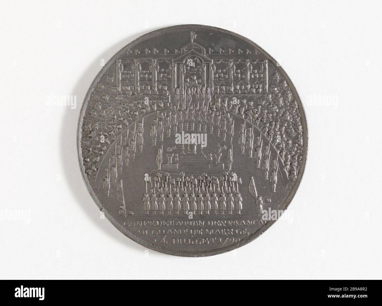 MÄDCHEN AUS DER FÖDERATION ANONYME. "Fête de la Fédération". Etain. 14 Juillet, 1701. Paris, musée Carnavalet. Stockfoto