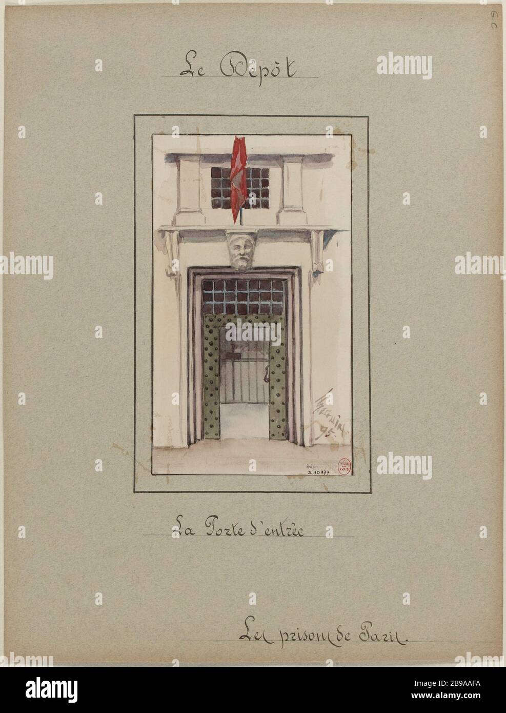 [Die Gefängnisse von Paris] das Depot, die Haustür Stockfoto