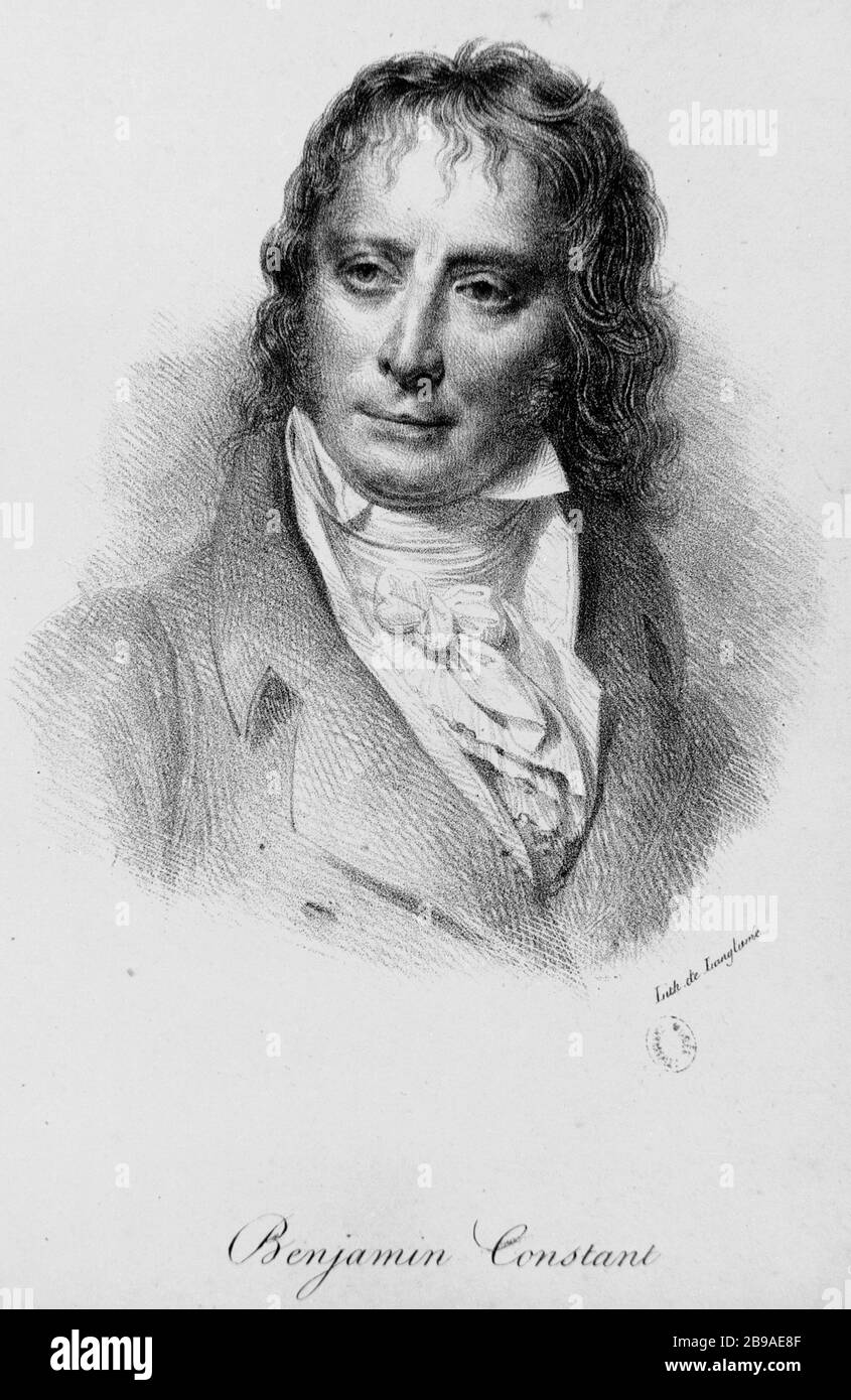 BENJAMIN CONSTANT Achille Devéria (1800-1857). "Benjamin Constant (1767-1830), homme politique et écrivain franco-suisse". Paris, musée Carnavalet. Stockfoto