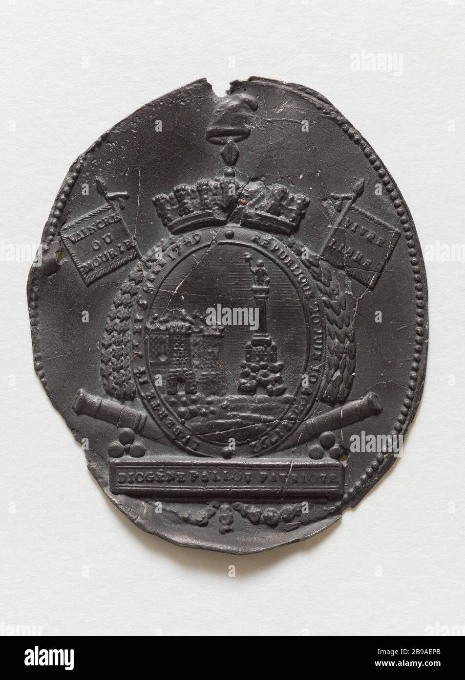 AN DIE BASTILLE Pierre-François Palloy (1755-1835) erinnern. "Souvenir de la Bastille". Etain, 17992. Paris, musée Carnavalet. Stockfoto