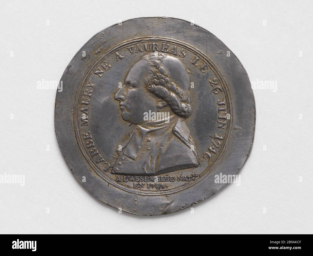 Jean-Siffrein Maury (1746-18500), Mitglied der verfassungsgebenden Versammlung (1789-1791), Kardinal (1744) P.G. Lienard (1849-1900). Jean-Siffrein Maury (1746-18500), député à l'Assemblée constituante (1789-1791), Kardinal (1744). Etain. Paris, musée Carnavalet. Stockfoto