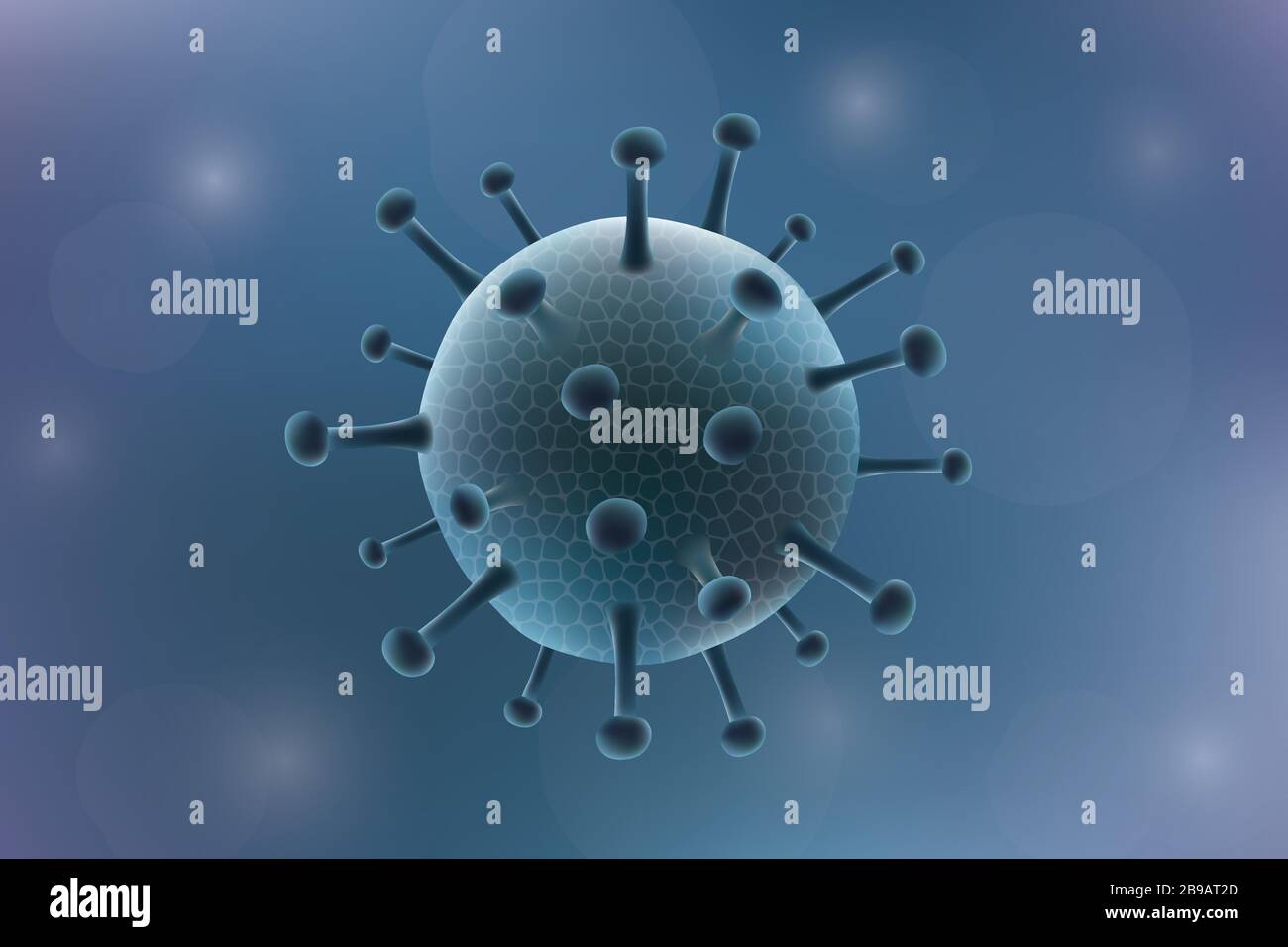 3D realistisches Coronavirus. Virus-Hintergrund Stock Vektor