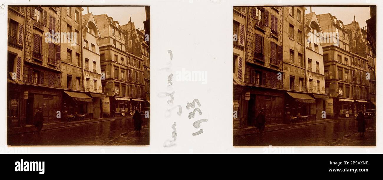 STRASSE GALANDE, 5. BEZIRK Rue Galande, Paris (Vème arr.). 1933. Photographie anonyme. Paris, musée Carnavalet. Stockfoto