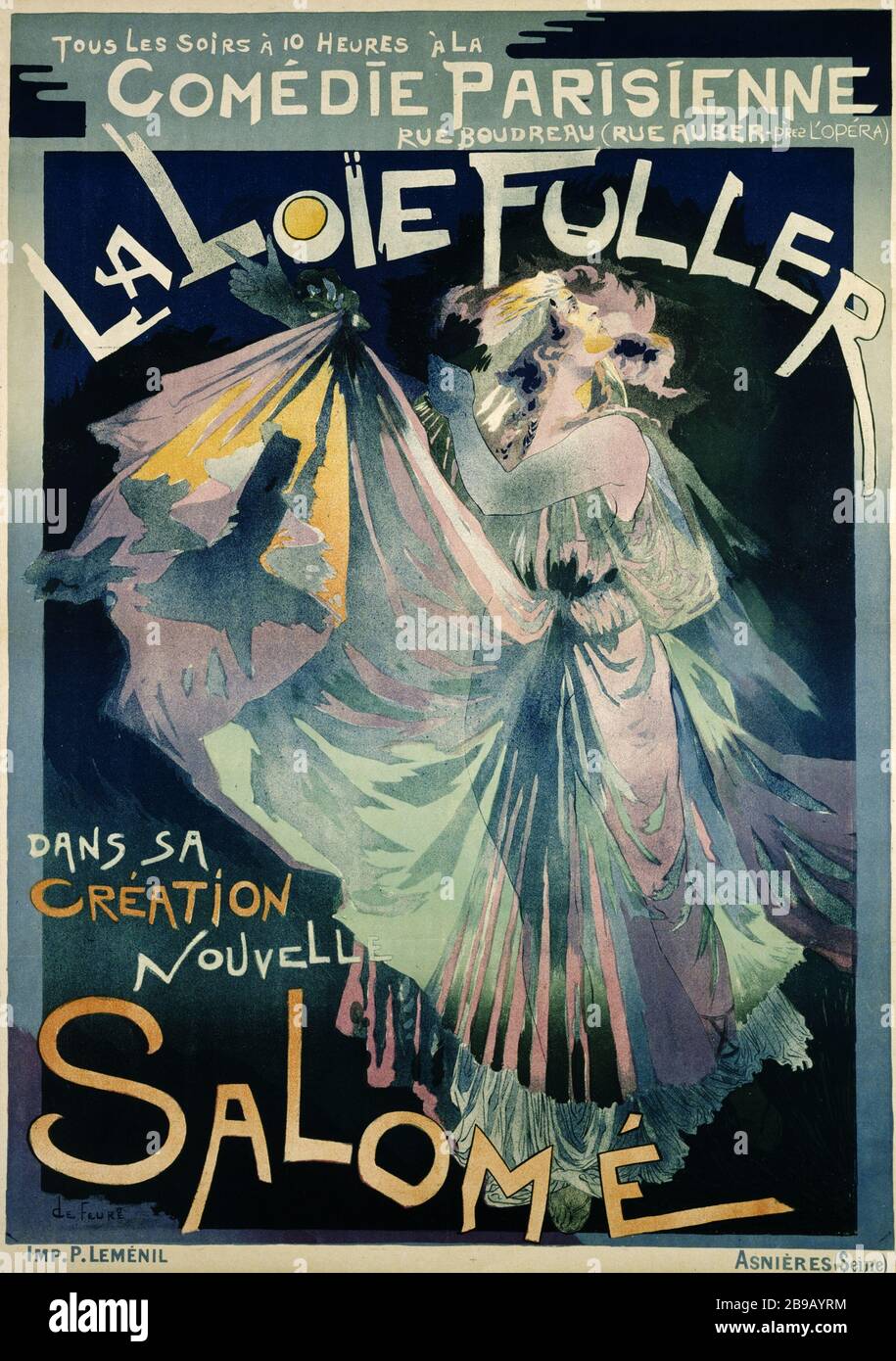 PARISER KOMÖDIE IN IHRER NEUSCHÖPFUNG: SALOME Georges de Feure (Georges Van Sluijters dit, 1988-1943). "Comédie Parisienne dans sa création nouvelle : salomé". Affiche, Im Jahre 1895. Paris, musée Carnavalet. Stockfoto