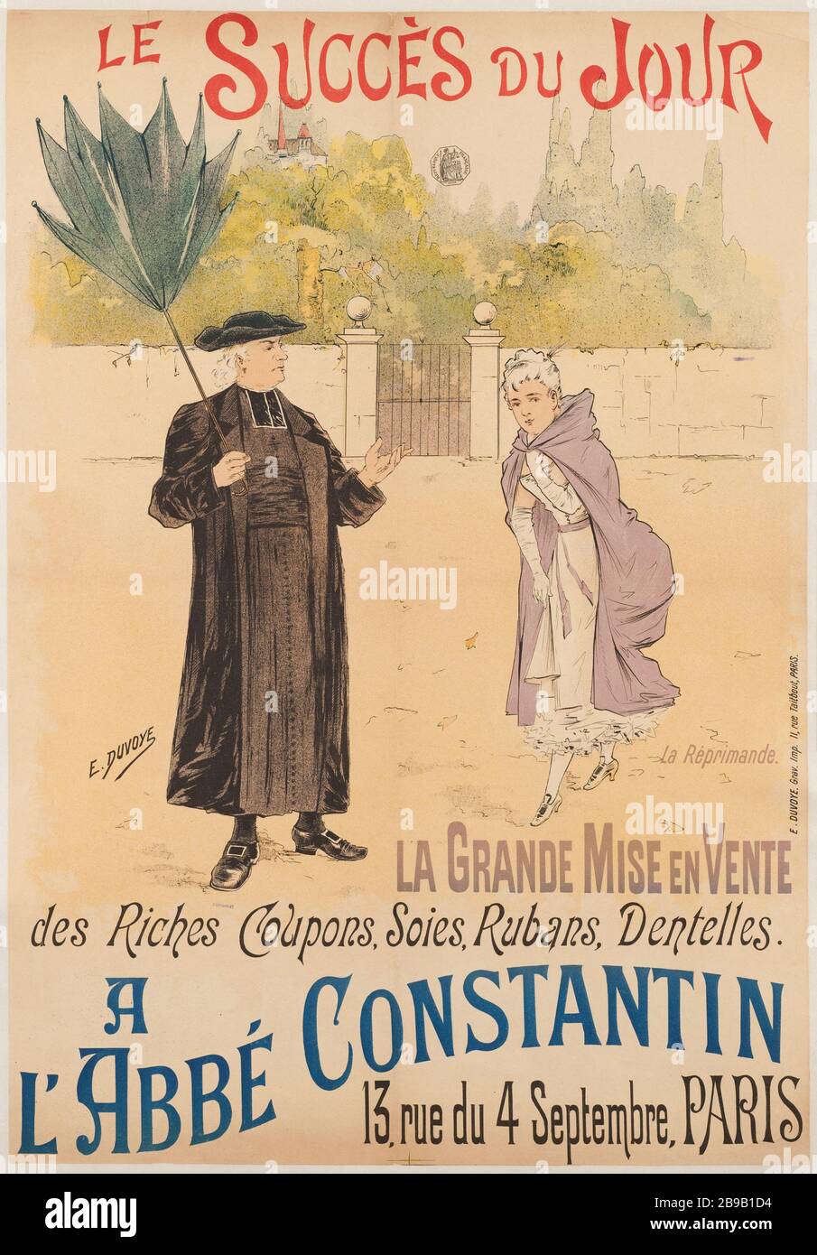 A L'ABBE CONANTIN-E. DUVOYE. "A l'Abbé Conhin". Lithographie, 1880-1900. Paris, musée Carnavalet. Stockfoto