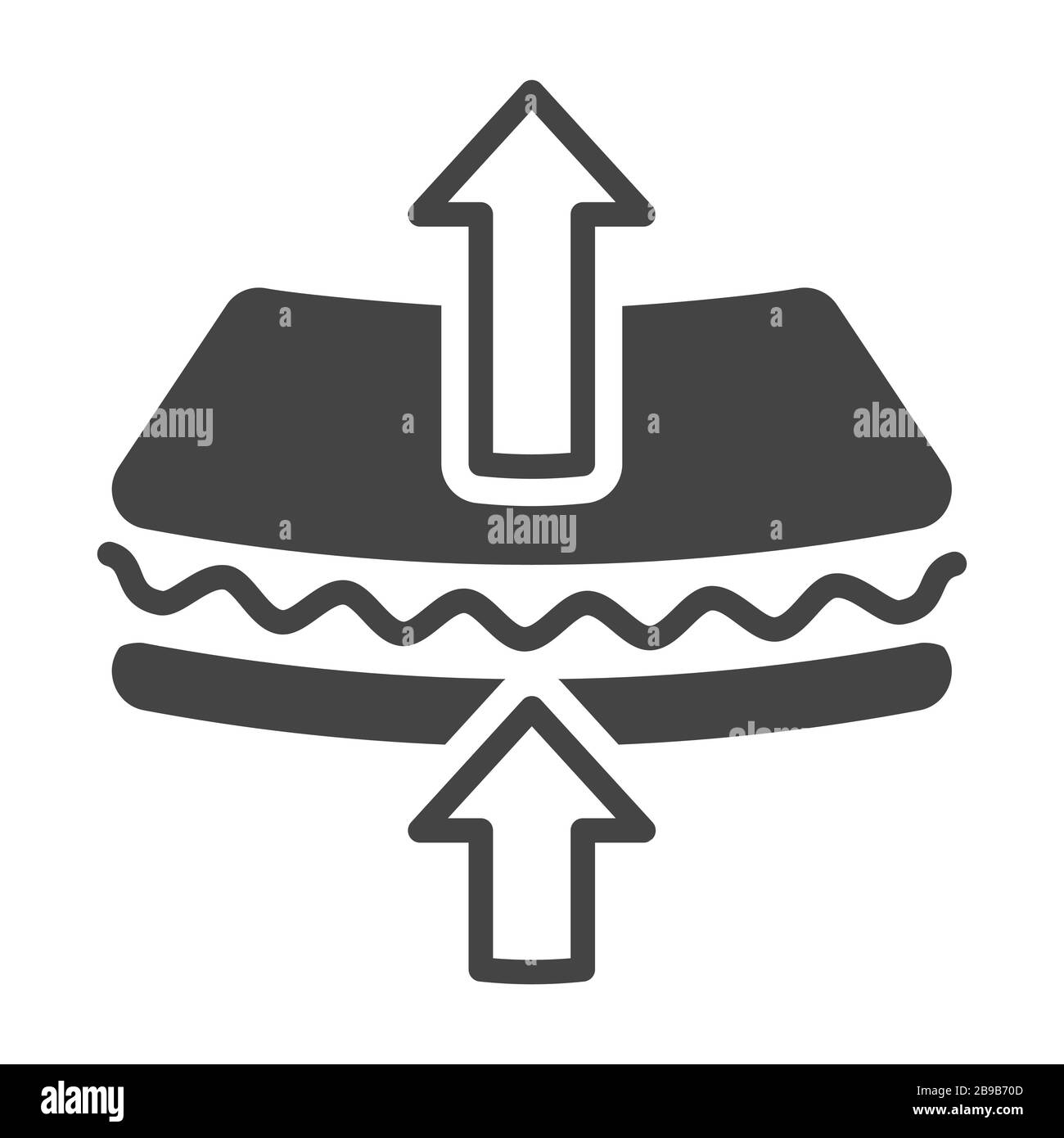Isoliertes Symbol mit Matratzenmembran, mehrschichtiges Material, Bettwäsche Stock Vektor