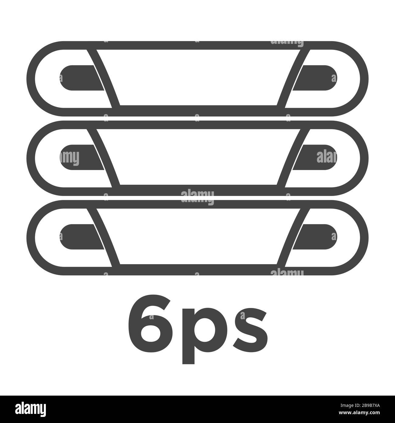 Isoliertes 6 PS-Symbol, Polystyrol-Produkt, Kunststoffrecycling Stock Vektor