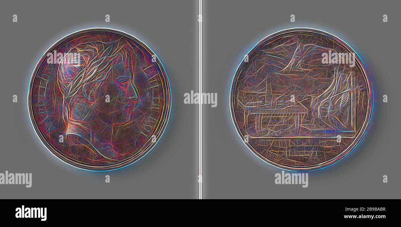 Ich Napoleon Bonaparte ernennt Angehörigen und Vertrauenspersonen als Fürsten in den Gebieten unter französischer Kontrolle, silberne Medaille. Vorderseite: des Menschen Bruststück mit Lorbeerkranz innerhalb einer Inschrift. Rückwärtsgang: Tabelle mit Zepter und Kronen, stand vor einer kaiserlichen Thron, vor es Adler mit einem Bündel von Stäben in seinen Krallen, zwei Kronen und dogemuts auf dem Boden, Schnitt: Inschrift, Niederlande, Neapel, Berg, Kleve, Guastalla, Neuchâtel, Italien, Benevento, Pontecorvo, Napoleon Bonaparte ICH (Kaiser der Franzosen), Louis Napoleon Bonaparte, Joseph Bonaparte (König von Spanien), Joachim Murat (Kin liegen Stockfoto