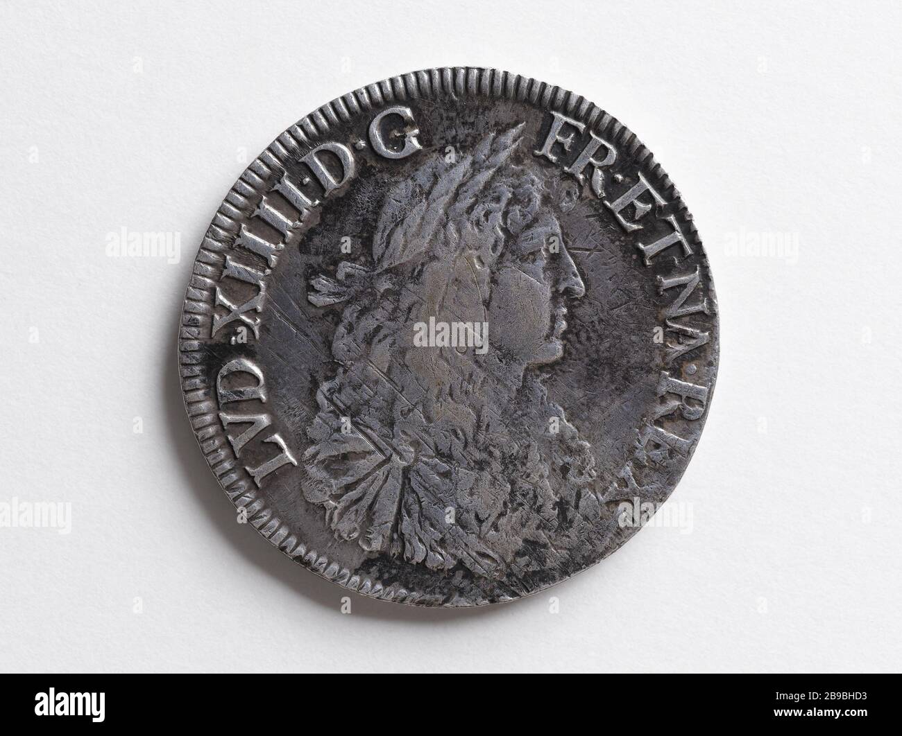 ECU de Navarra in der Jugendbüste von Ludwig XVI., 1667 Anonyme. ECU de Navarra au buste juvénile de Louis, 1667. Argent, 1667. Musée Carnavalet, Histoire de Paris. Stockfoto