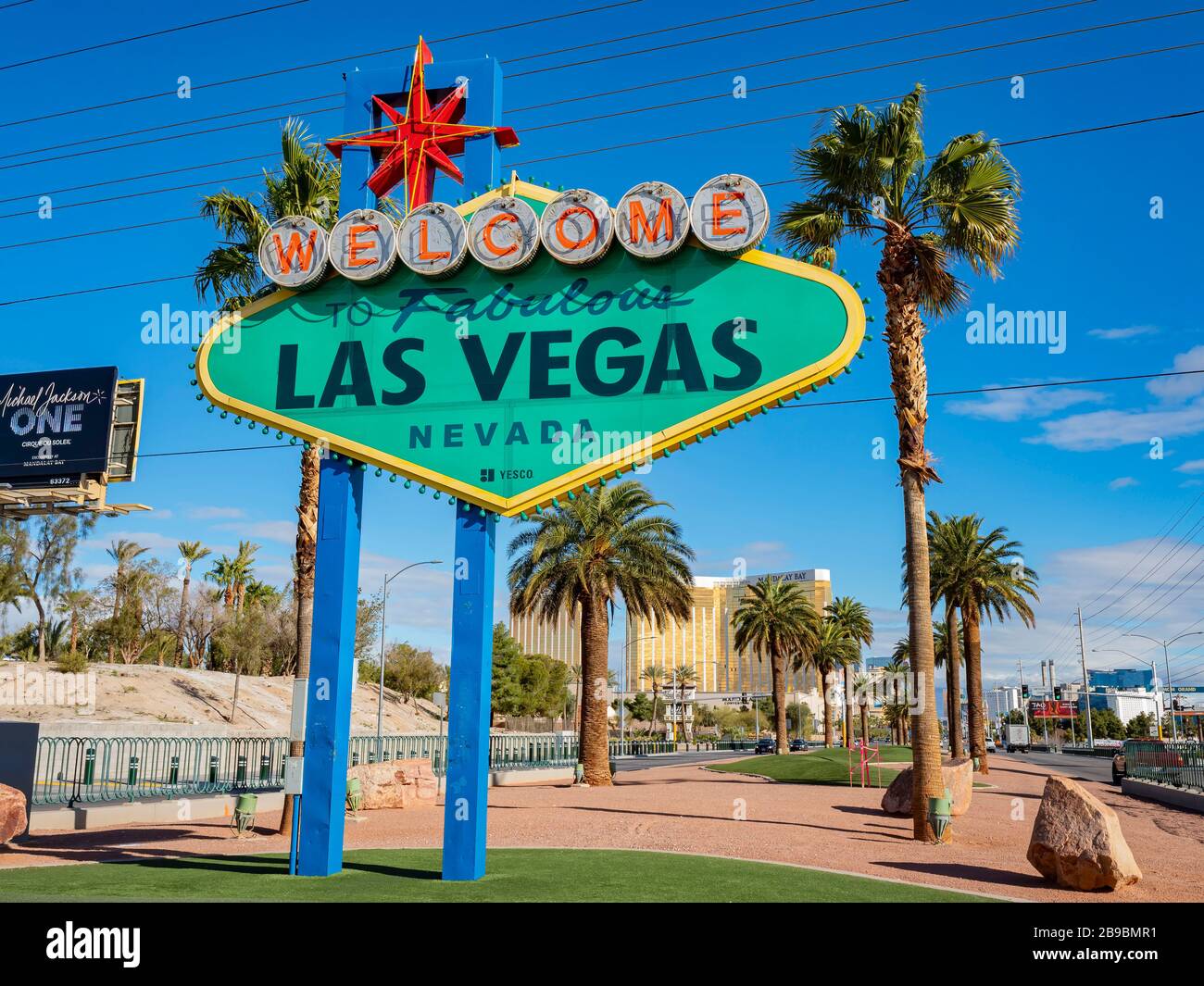 Las Vegas, MAR 17, 2020 - St Patrick's Day Sonderversion des "Welcome to Fabulous Las Vegas Sign" Stockfoto