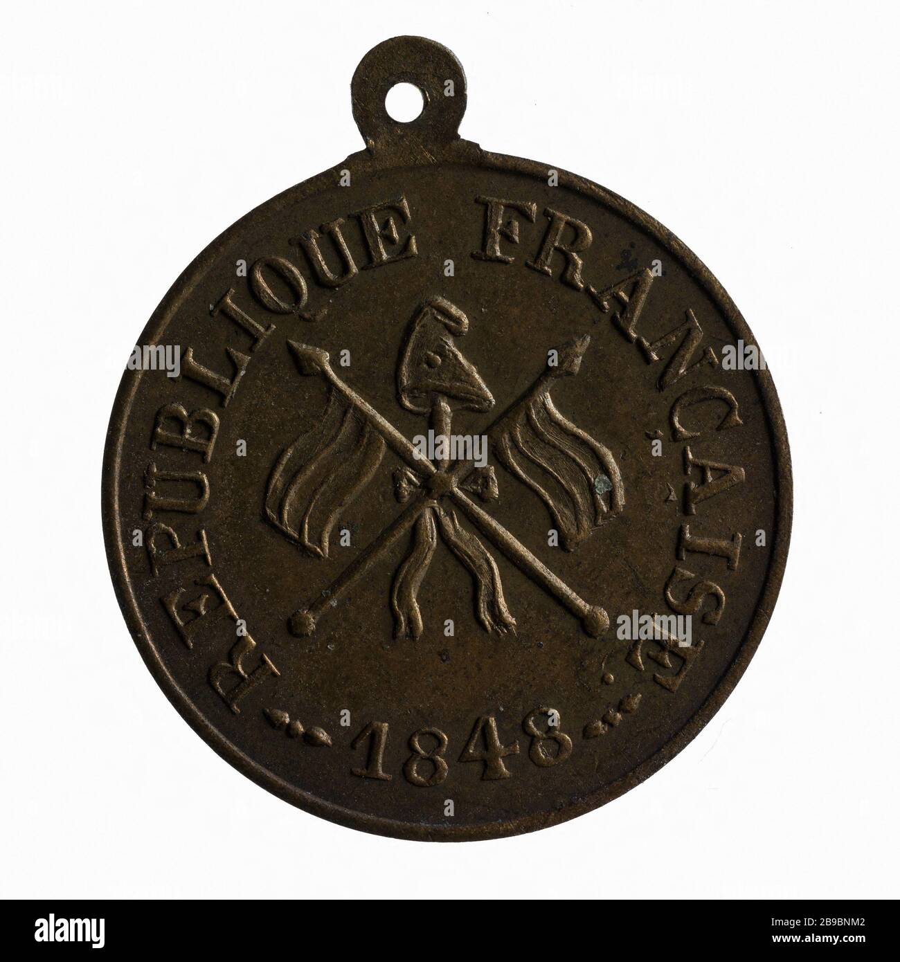 Tribut an gefallene Soldaten während der Revolutionstage vom Februar 1848 (Dummy-Titel) Anonyme. Hommage aux combattants morts lors des journées Révolutionnaires de février 1848. Paris, musée Carnavalet. Stockfoto