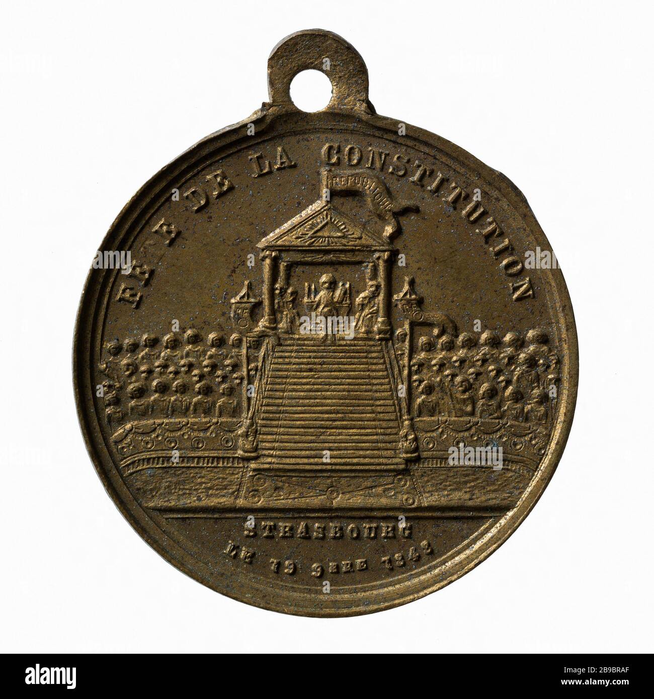 Verfassungstag in Straßburg, 19. November 1848 (Dummy-Titel) Anonyme. Fête de la Constitution à Strasbourg, 19 novembre 1848. Paris, musée Carnavalet. Stockfoto