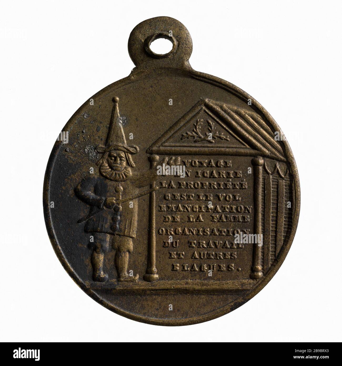 Satire der von Etienne Cabet (1788-1856), 1848 (Dummy-Titel) Anonyme in Texas gegründeten Kolonie Icaria. Satire de la colonie d'Icarie fondée au Texas par Etienne Cabet (1788-1856), 1848. Paris, musée Carnavalet. Stockfoto