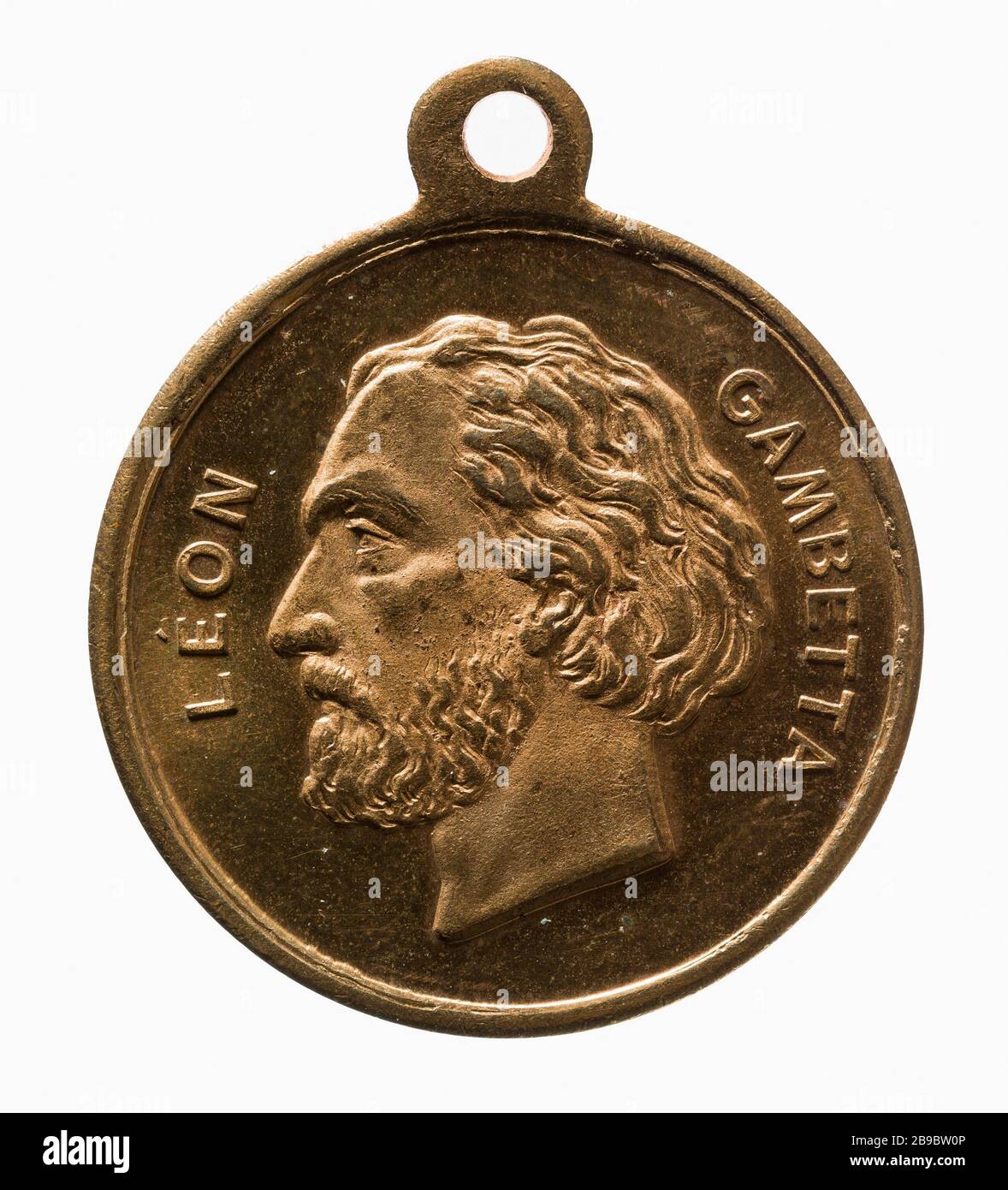 Leon Gambetta (1838-1882) und die Nationale Verteidigung, 1870 (Dummy-Titel) Léon Gambetta (1838-1882) et la défense nationale. Laiton, 1870. Paris, musée Carnavalet. Stockfoto