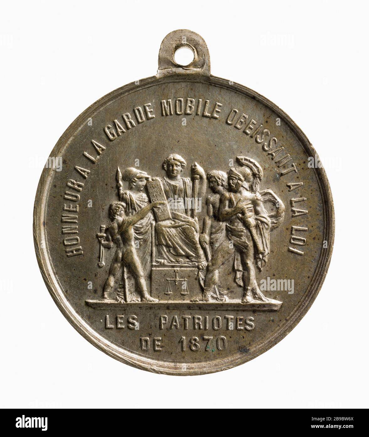 Republikanische Patrioten, 1870 (Dummy-Titel), Jules Dupré (1811-1889). Les Patriotes Républicains. Laiton, 1870. Paris, musée Carnavalet. Stockfoto