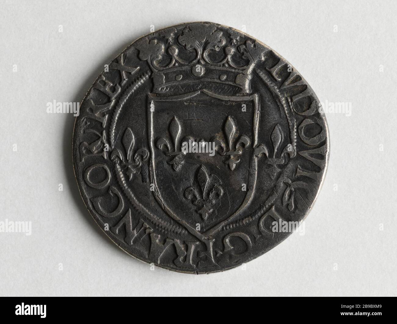 Großone Geld von Louis XII, 1499-1512 Anonyme. Großone d'argent de Louis XII (1462-1515). Argent. 1499-1512. Paris, musée Carnavalet. Stockfoto