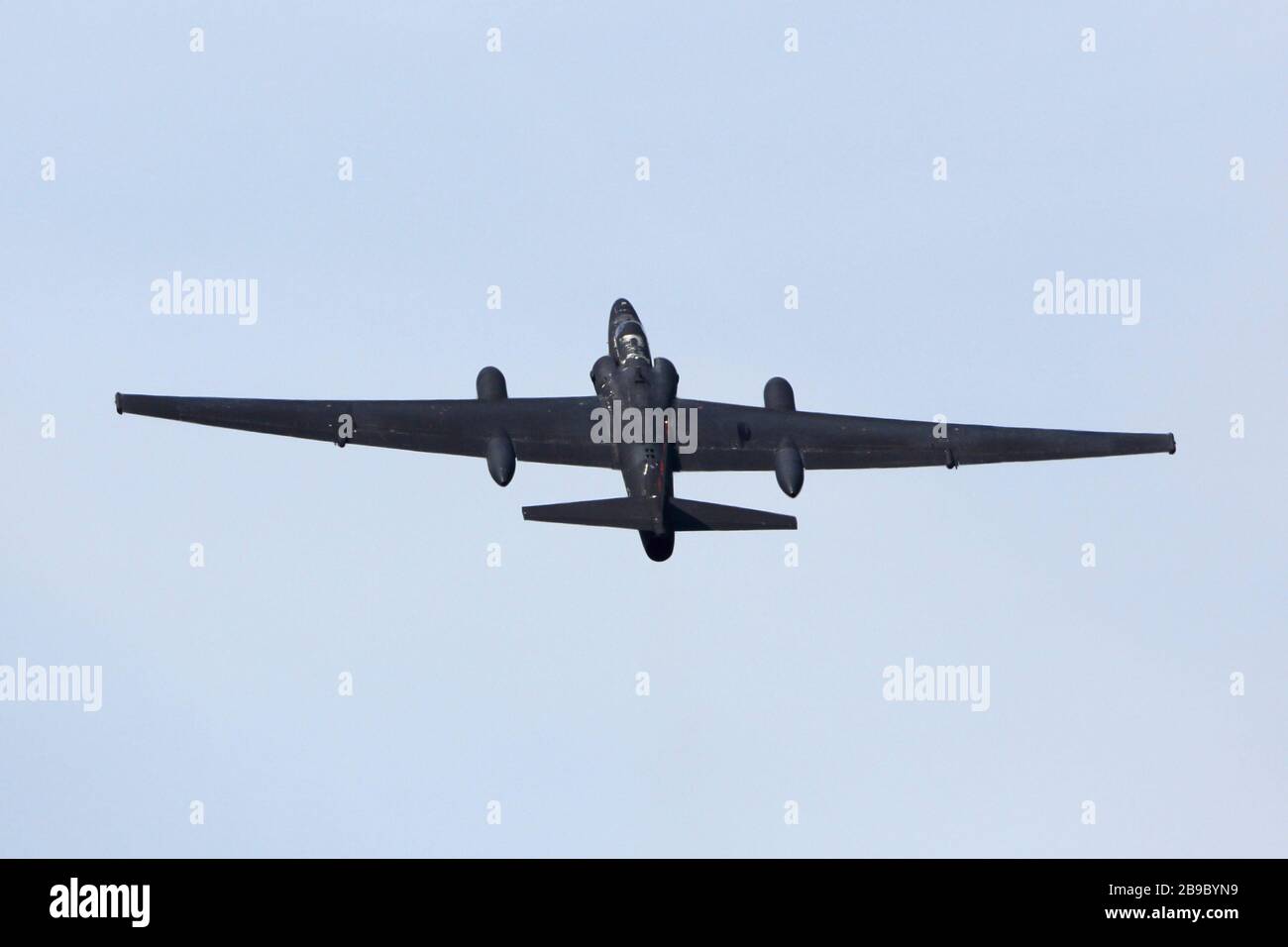 U-2S-Spionageflugzeug der United States Air Force vom Start. Stockfoto