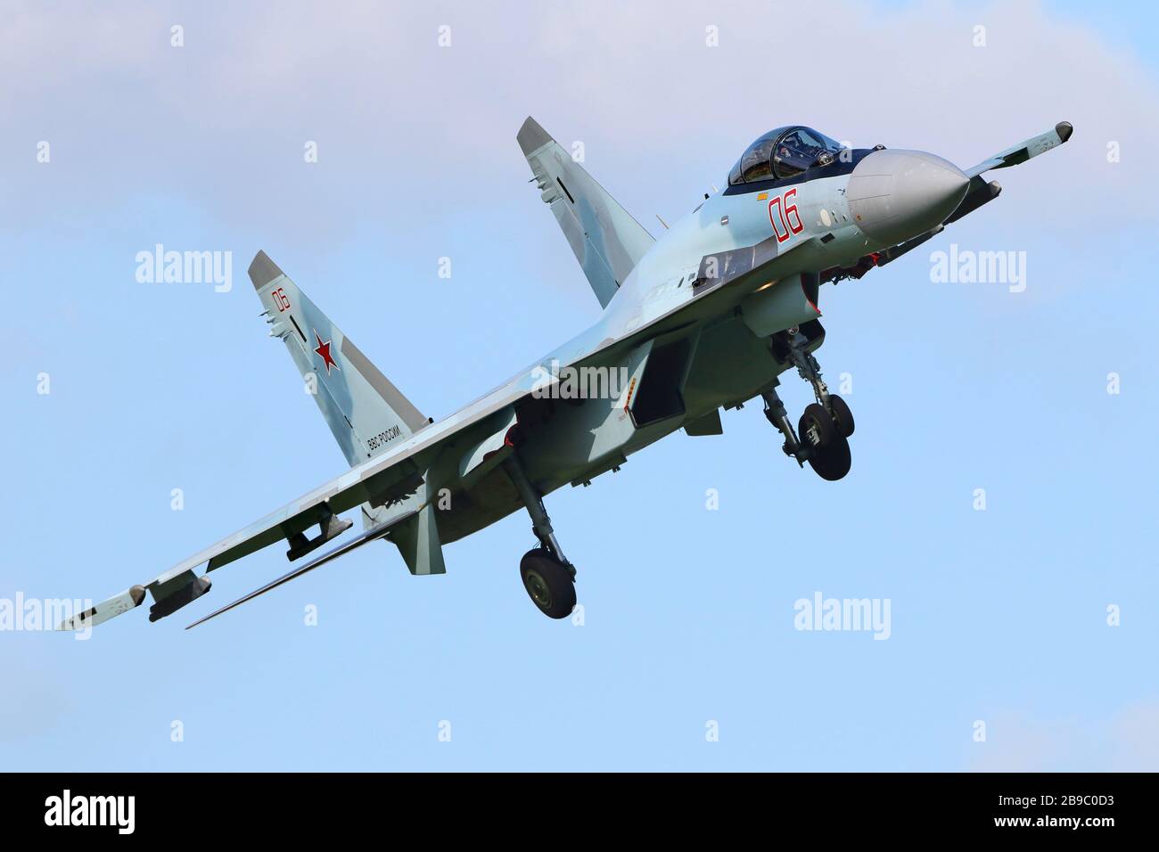 Sukhoi Su-35S Jet-Kampfflugzeug der russischen Luftstreitkräfte. Stockfoto